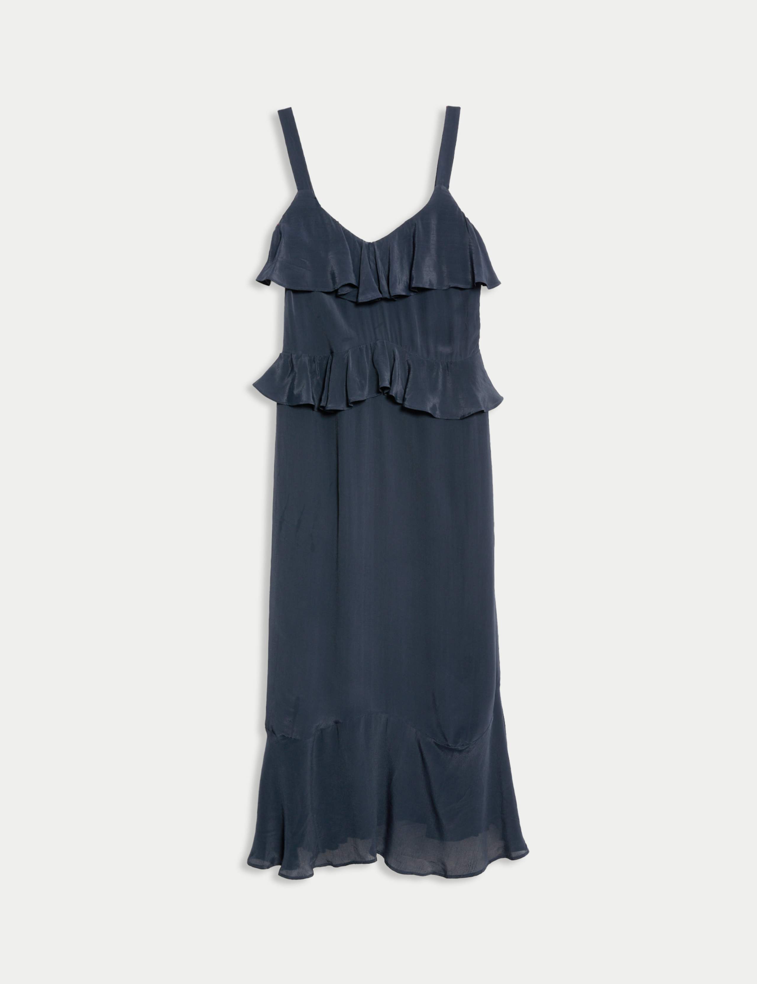 Sweetheart Neckline Ruffle Midi Cami Dress 2 of 5