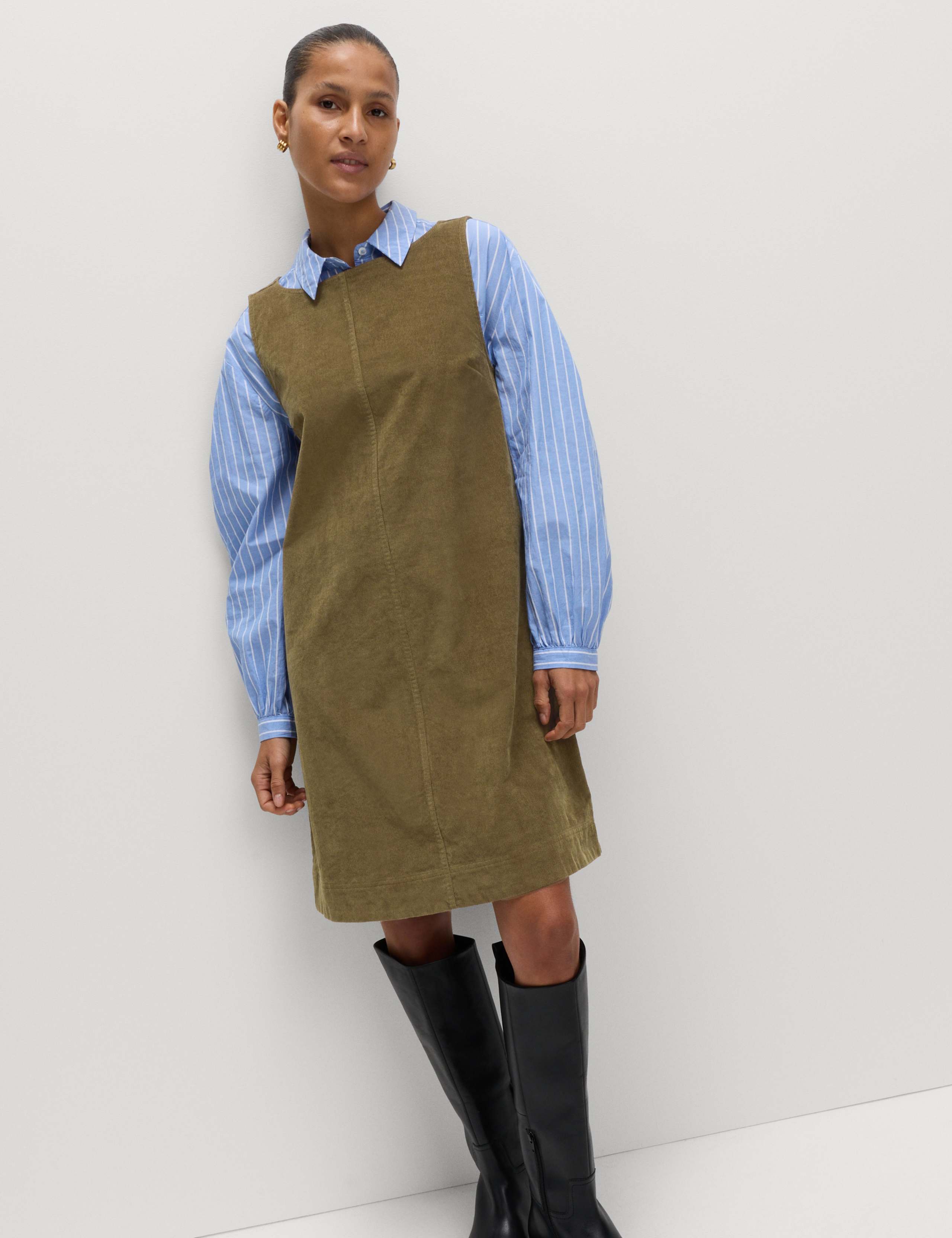 Cotton Rich Cord Mini Shift Dress 5 of 6