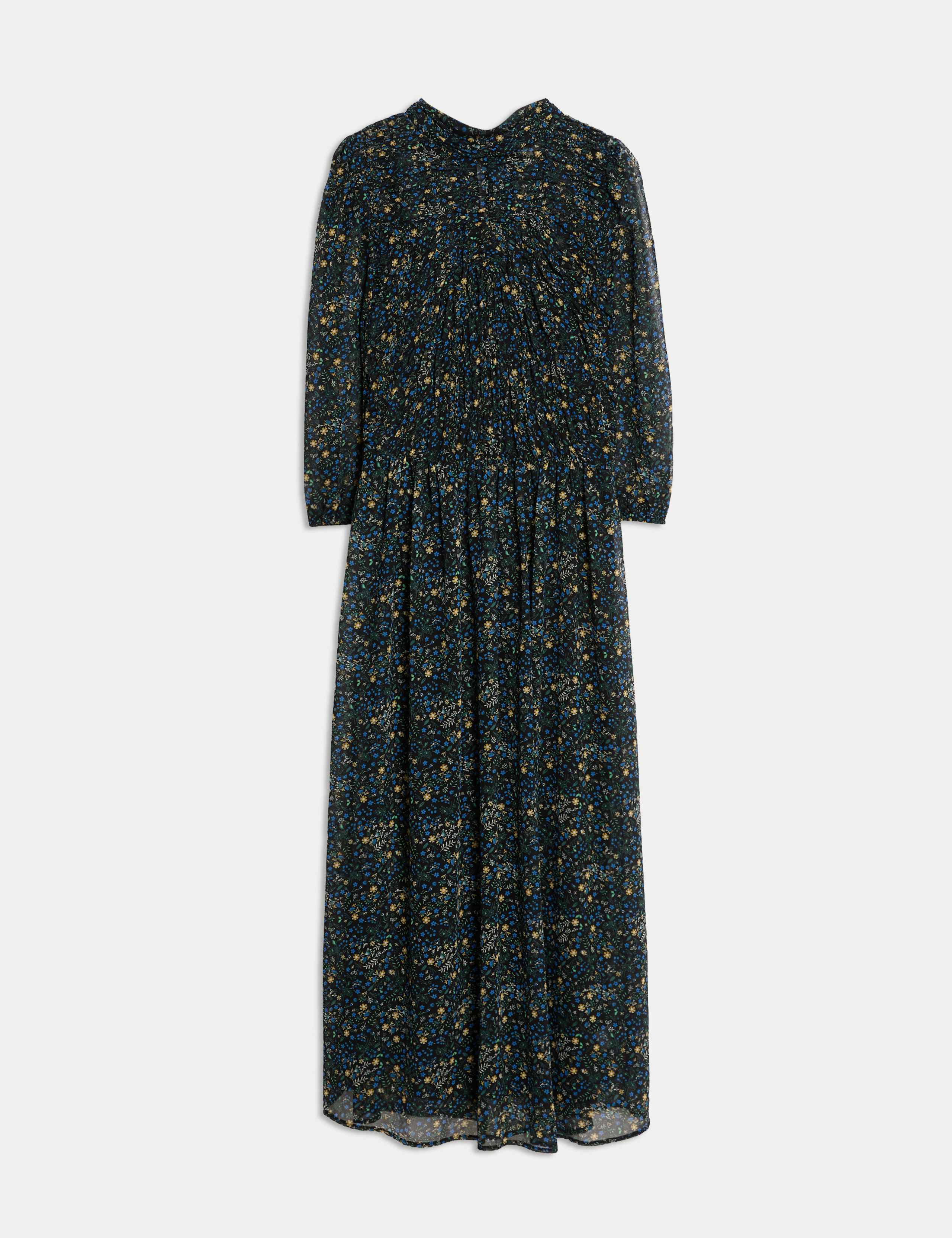 Ditsy Floral Ruched Midaxi Waisted Dress 2 of 6