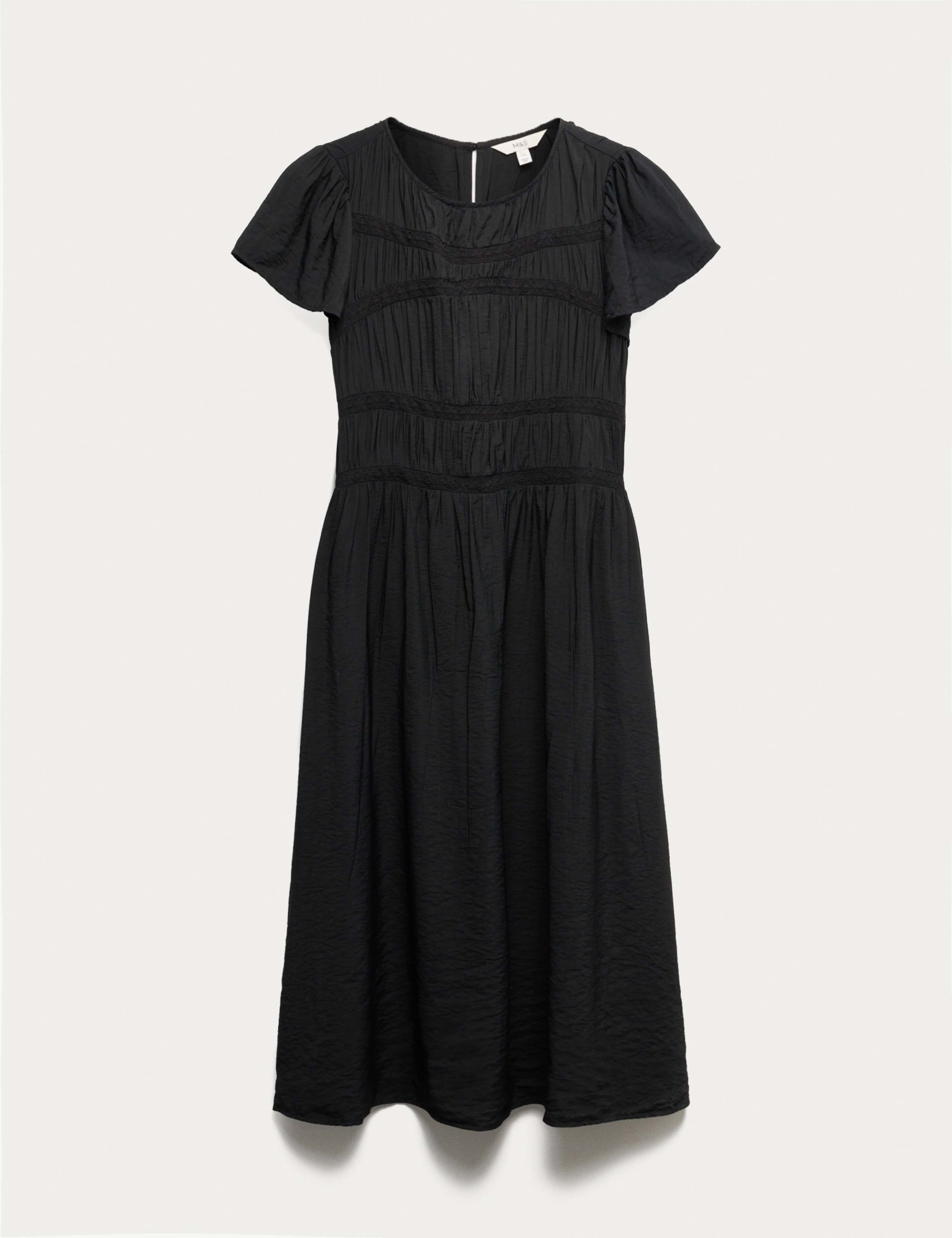 Angel Sleeve Midi Shirred Waisted Dress 2 of 6
