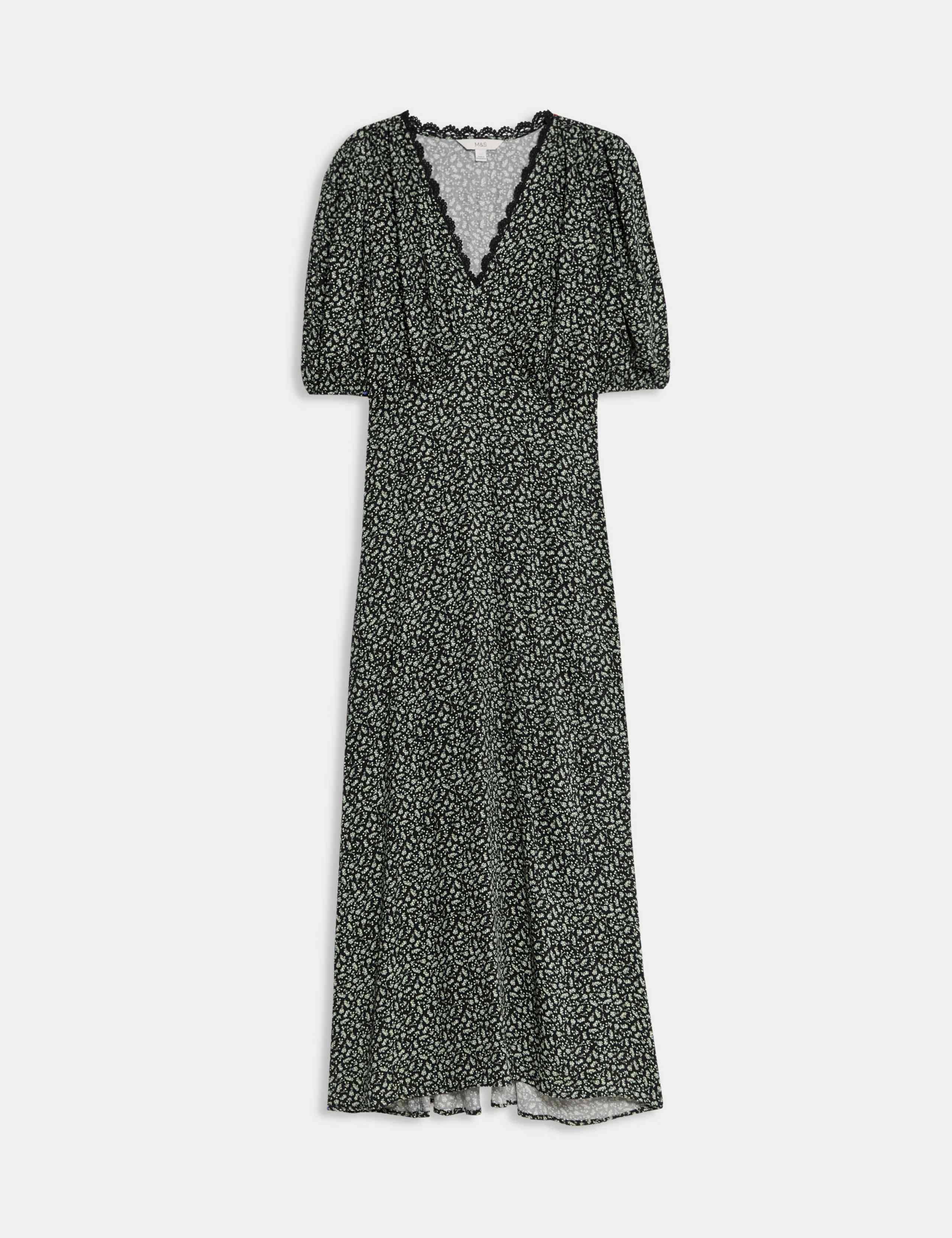 Printed V-Neck Midi Tea Dress 2 of 6