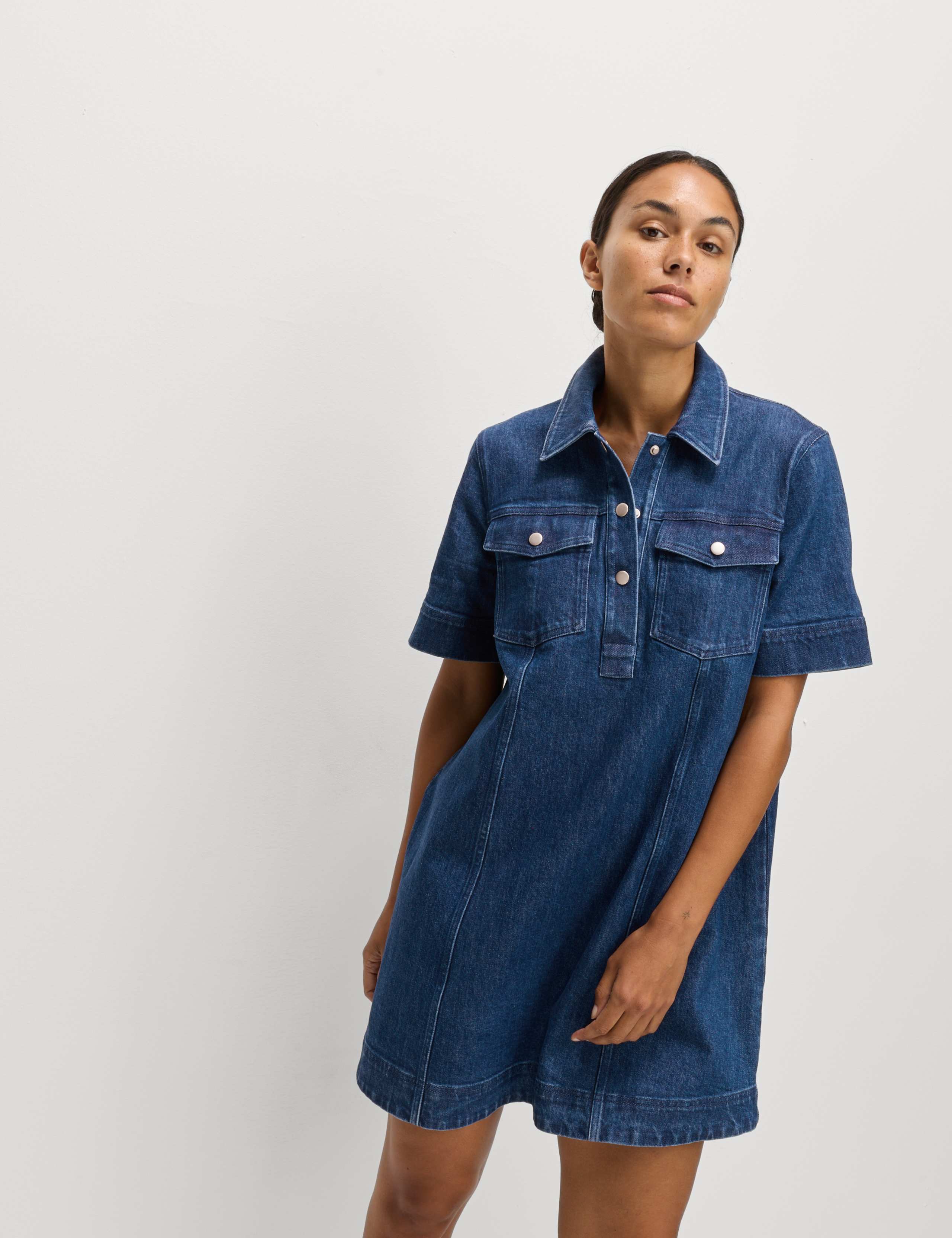 Denim Mini Shirt Dress 5 of 6