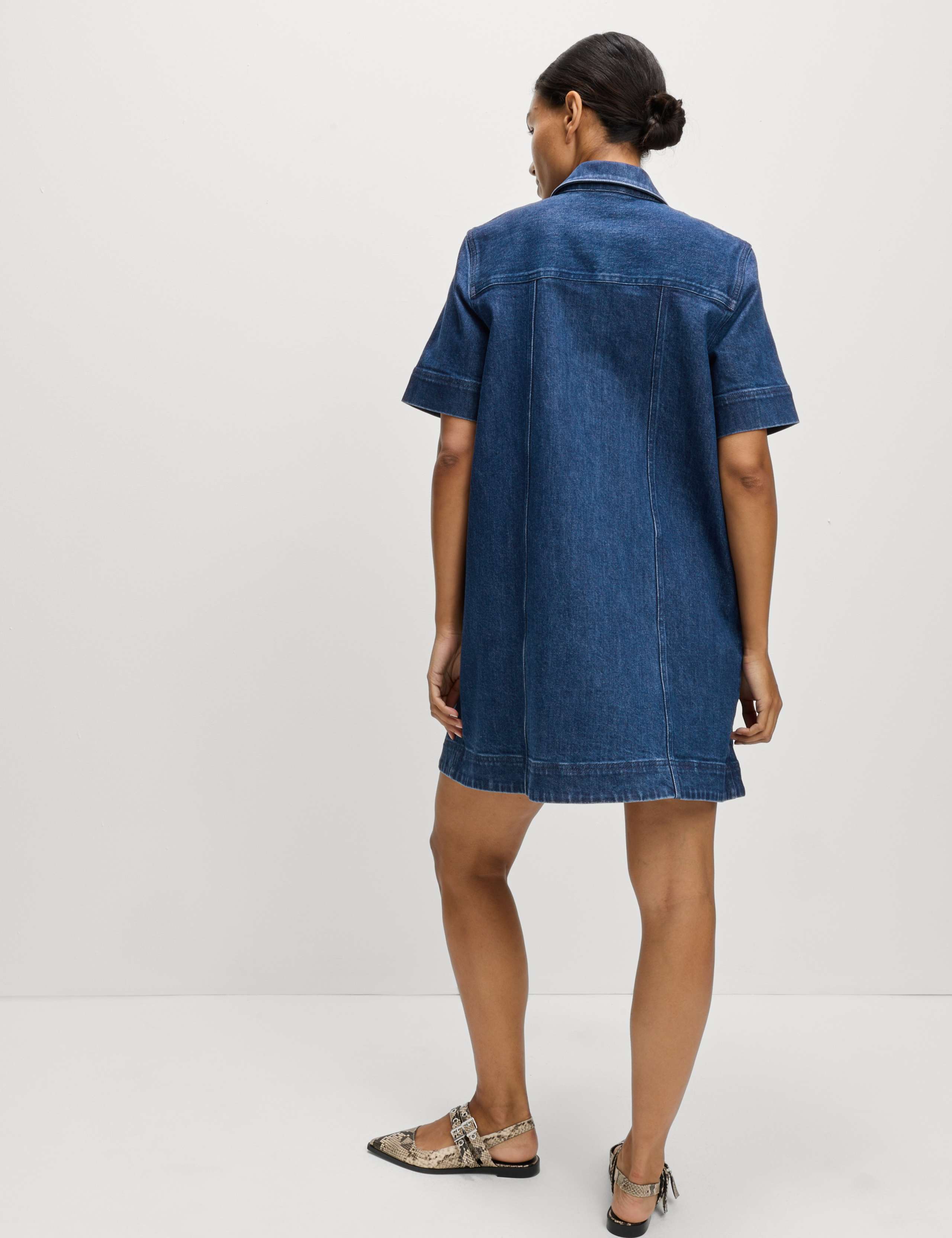 Denim Mini Shirt Dress 6 of 6