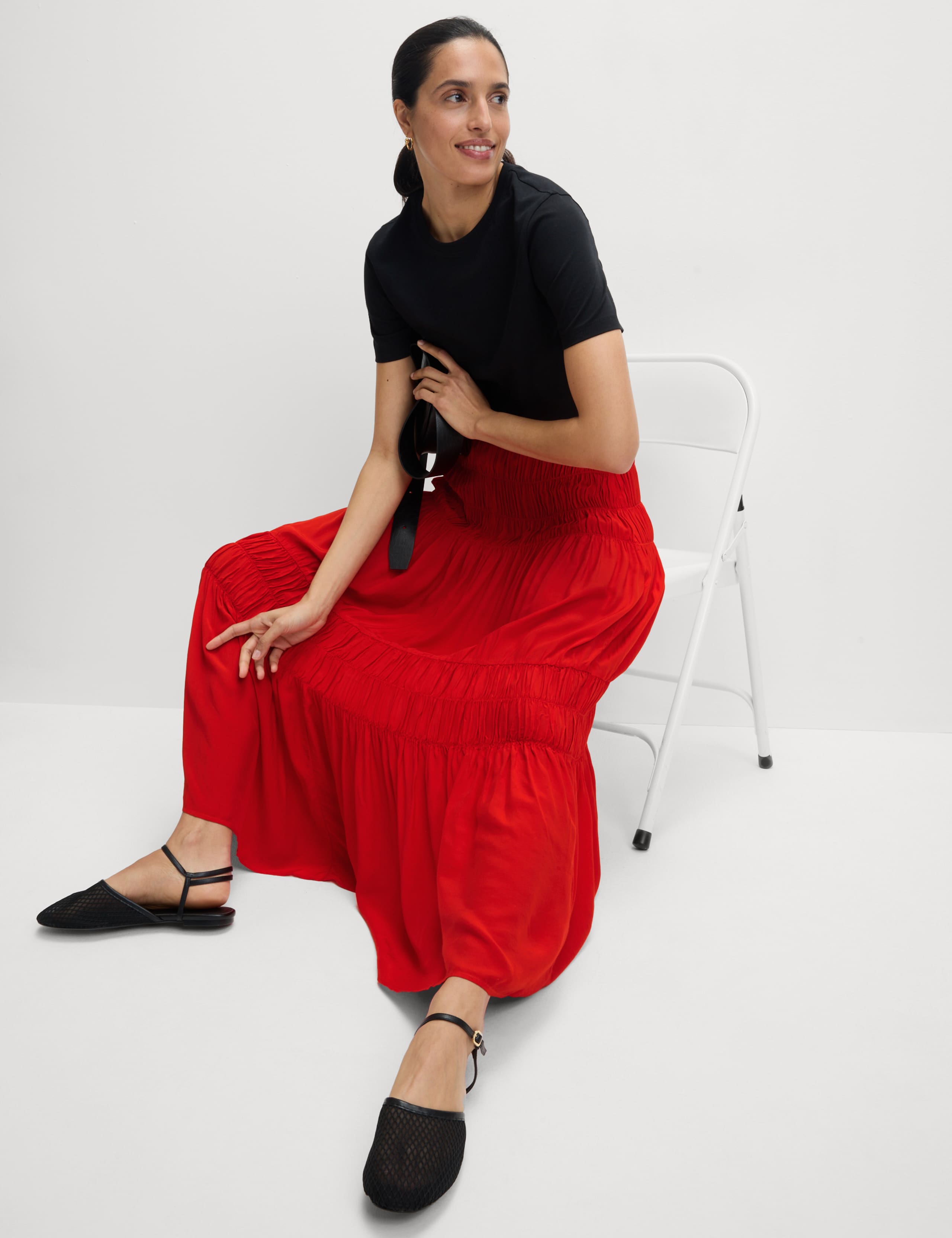 Shirred Midaxi Tiered Skirt 7 of 7