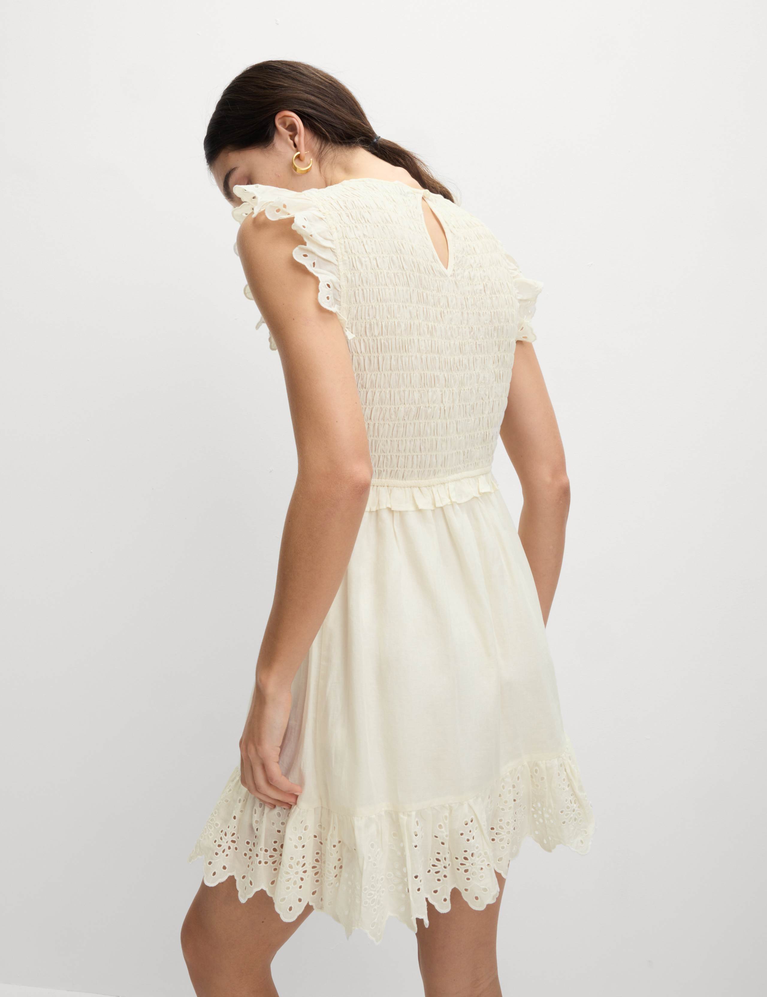 Pure Cotton Shirred Mini Waisted Dress 5 of 5