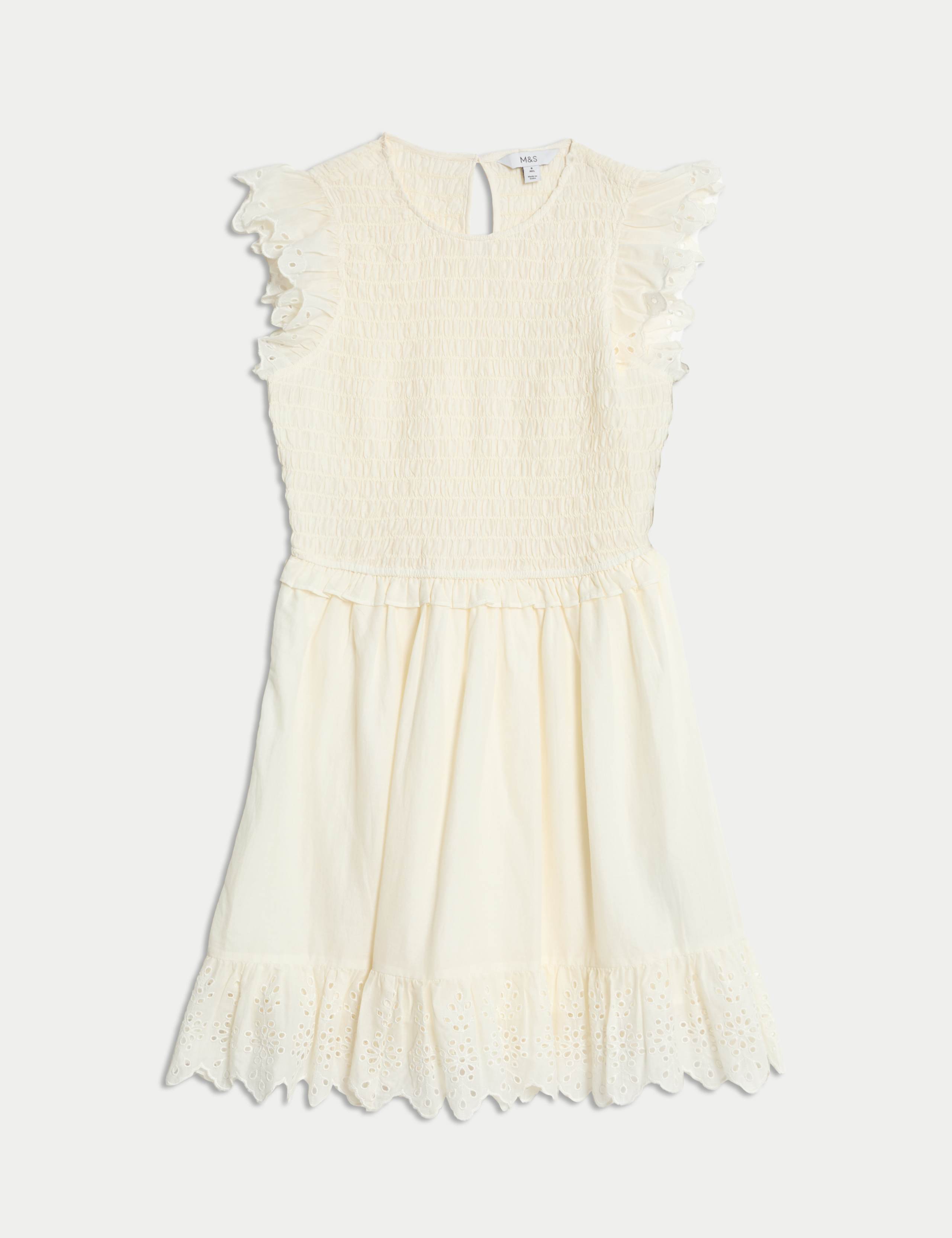 Pure Cotton Shirred Mini Waisted Dress 2 of 5