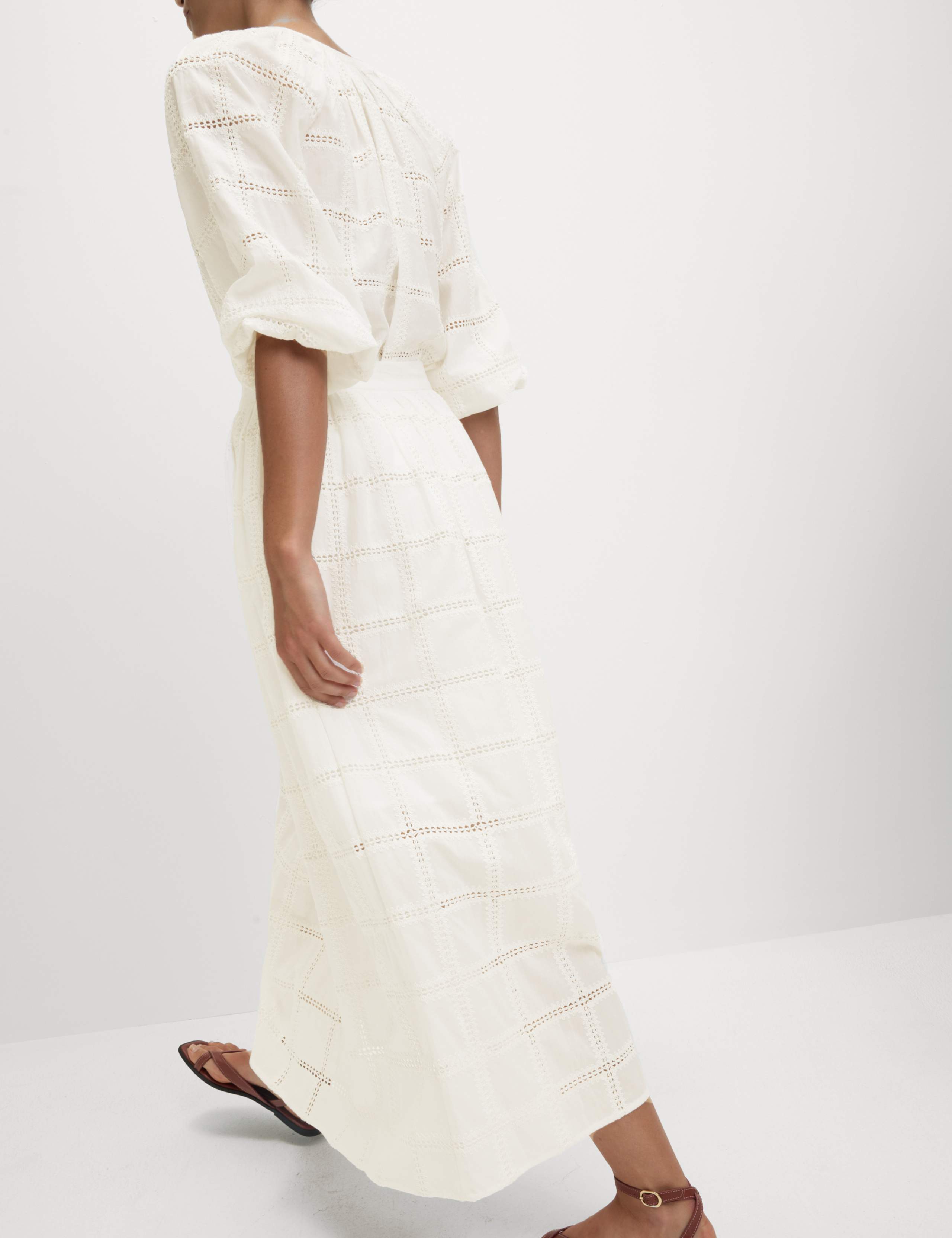 Pure Cotton Broderie Midaxi A-Line Skirt 5 of 5