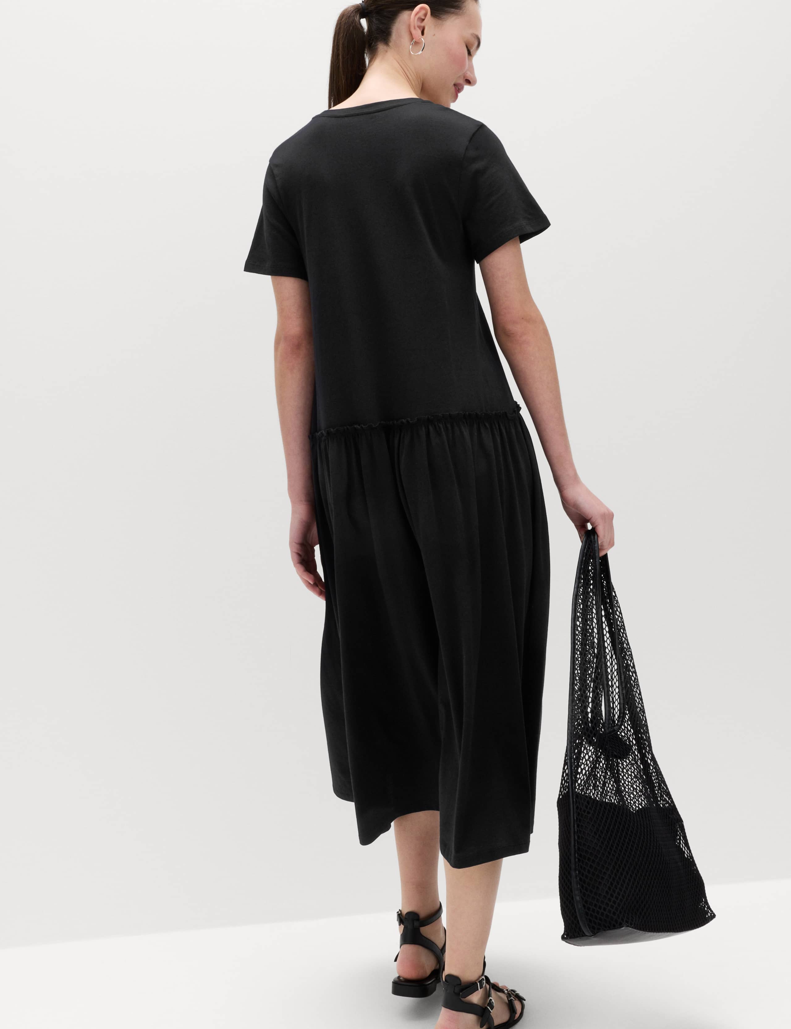 Jersey V-Neck Midi Drop Waist Dress 5 of 5