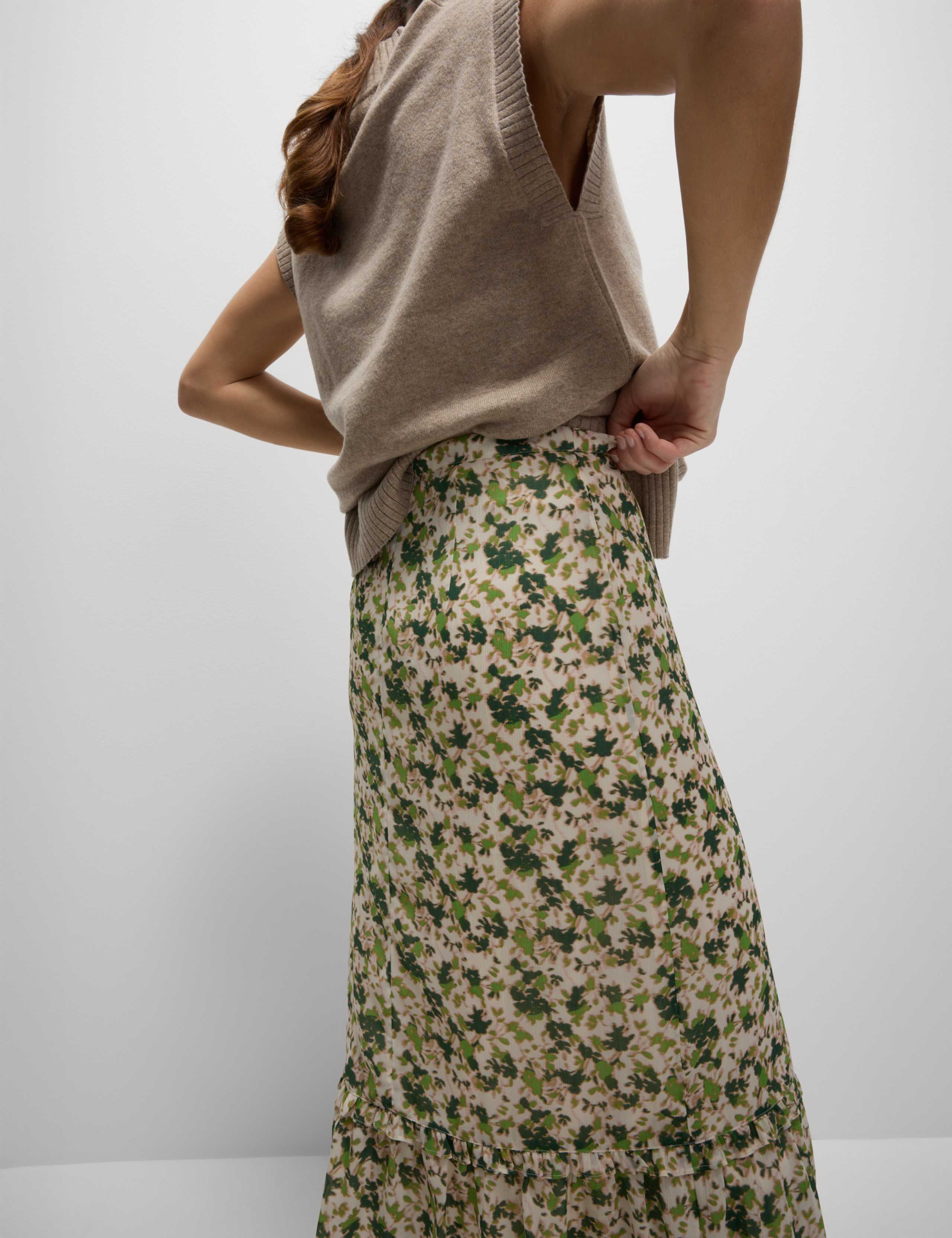 Chiffon Floral Midi Circle Skirt 1 of 4