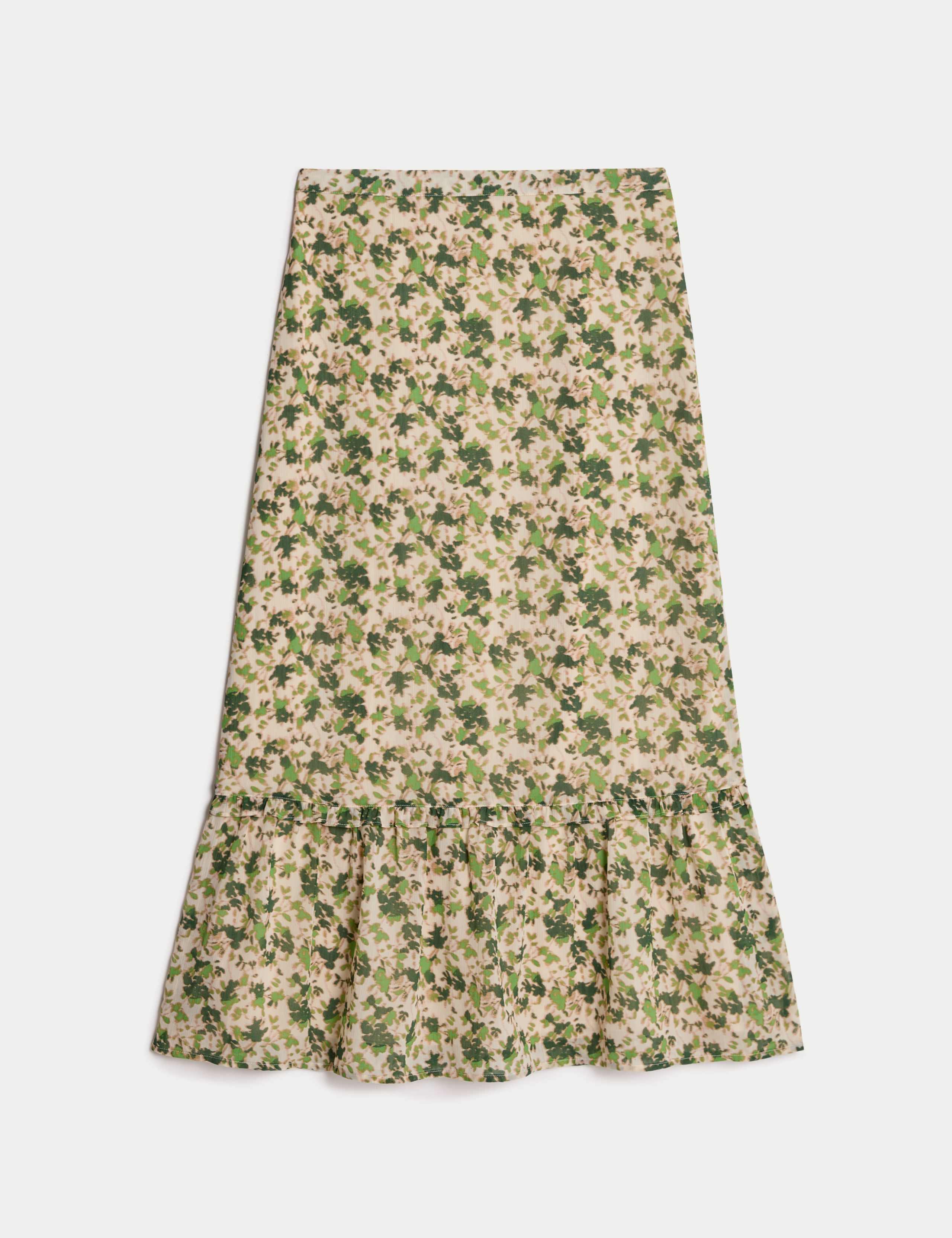 Chiffon Floral Midi Circle Skirt 2 of 4