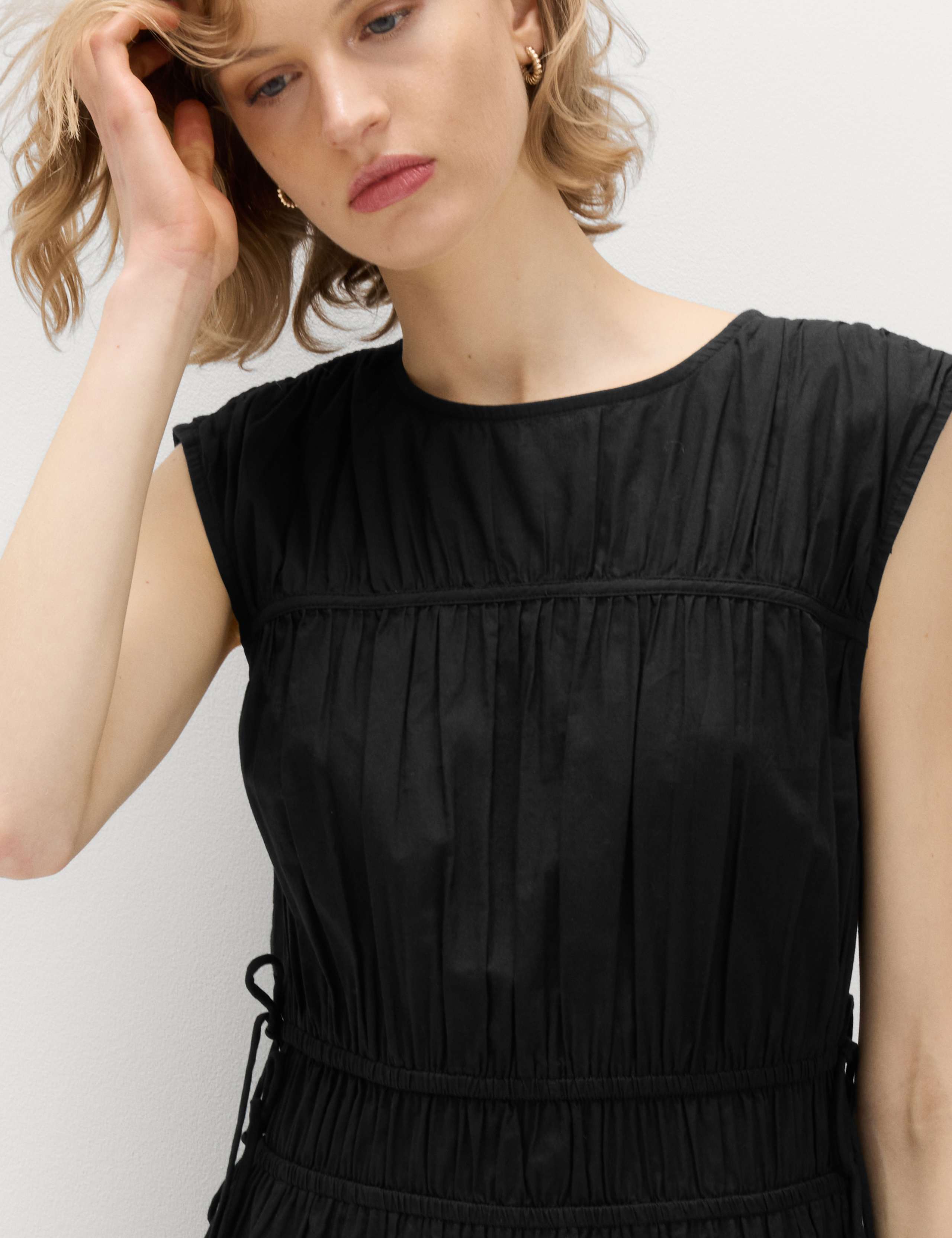 Pure Cotton Tie Detail Mini Waisted Dress 5 of 5