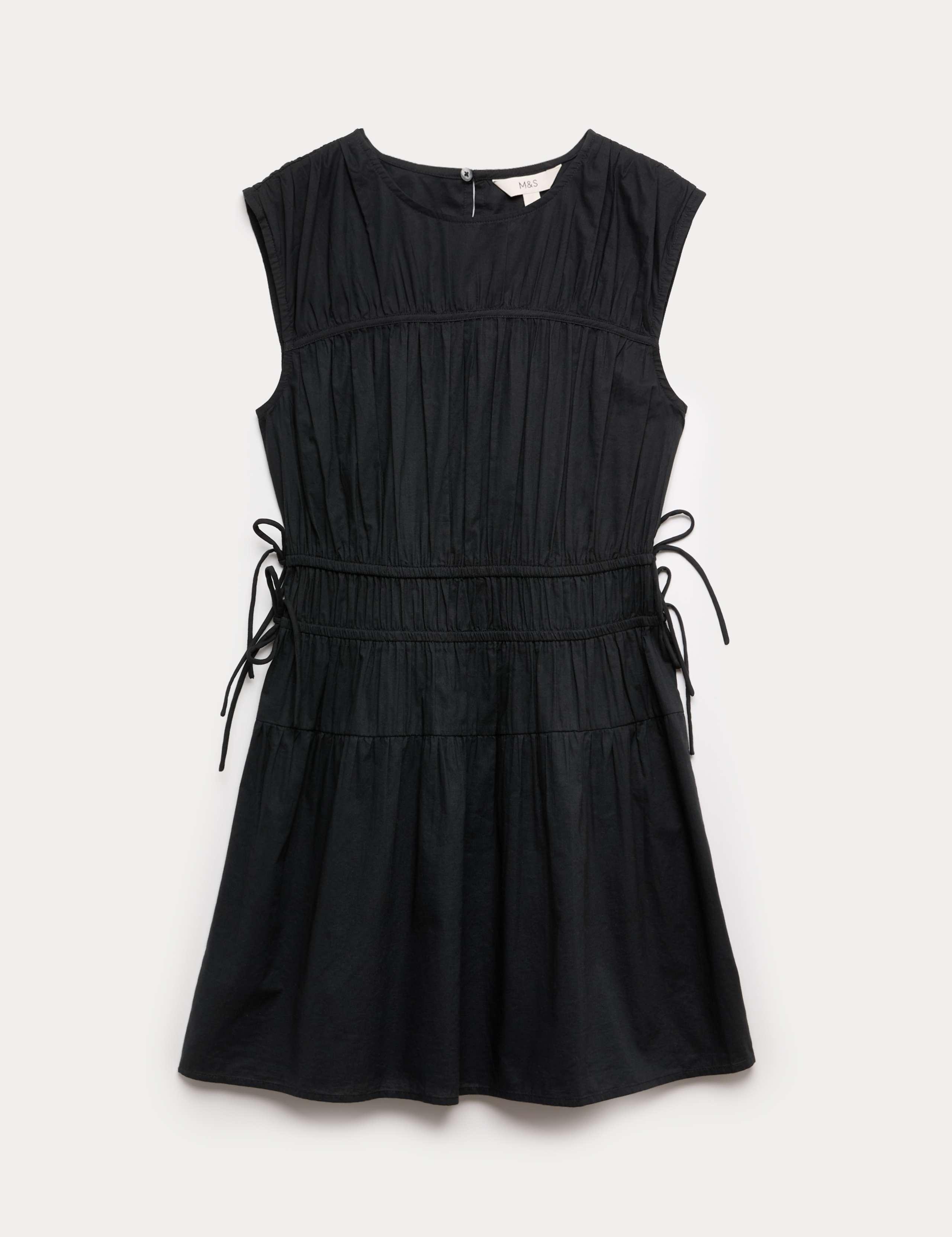 Pure Cotton Tie Detail Mini Waisted Dress 2 of 5