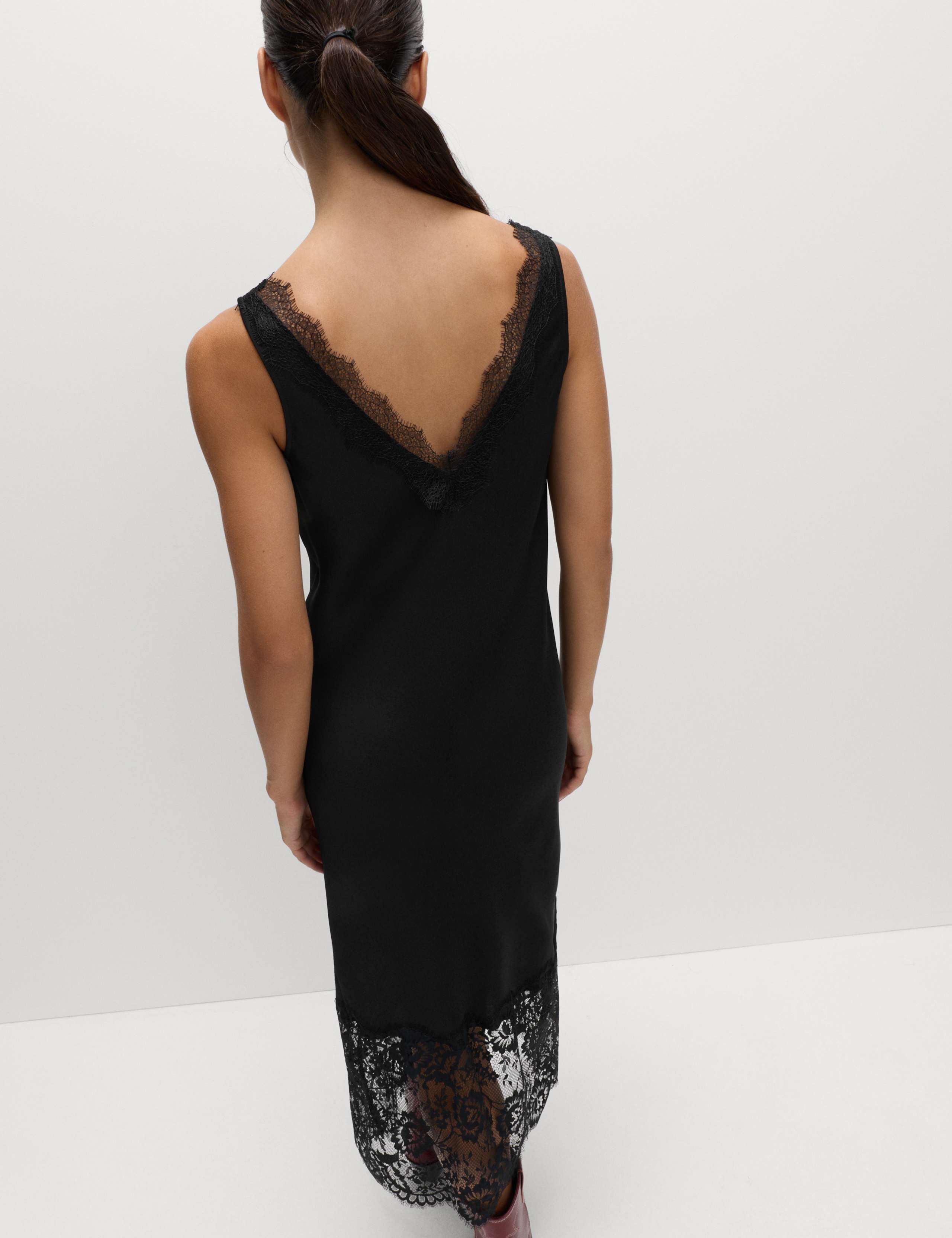 Satin Lace V-Neck Midaxi Slip Dress 5 of 7