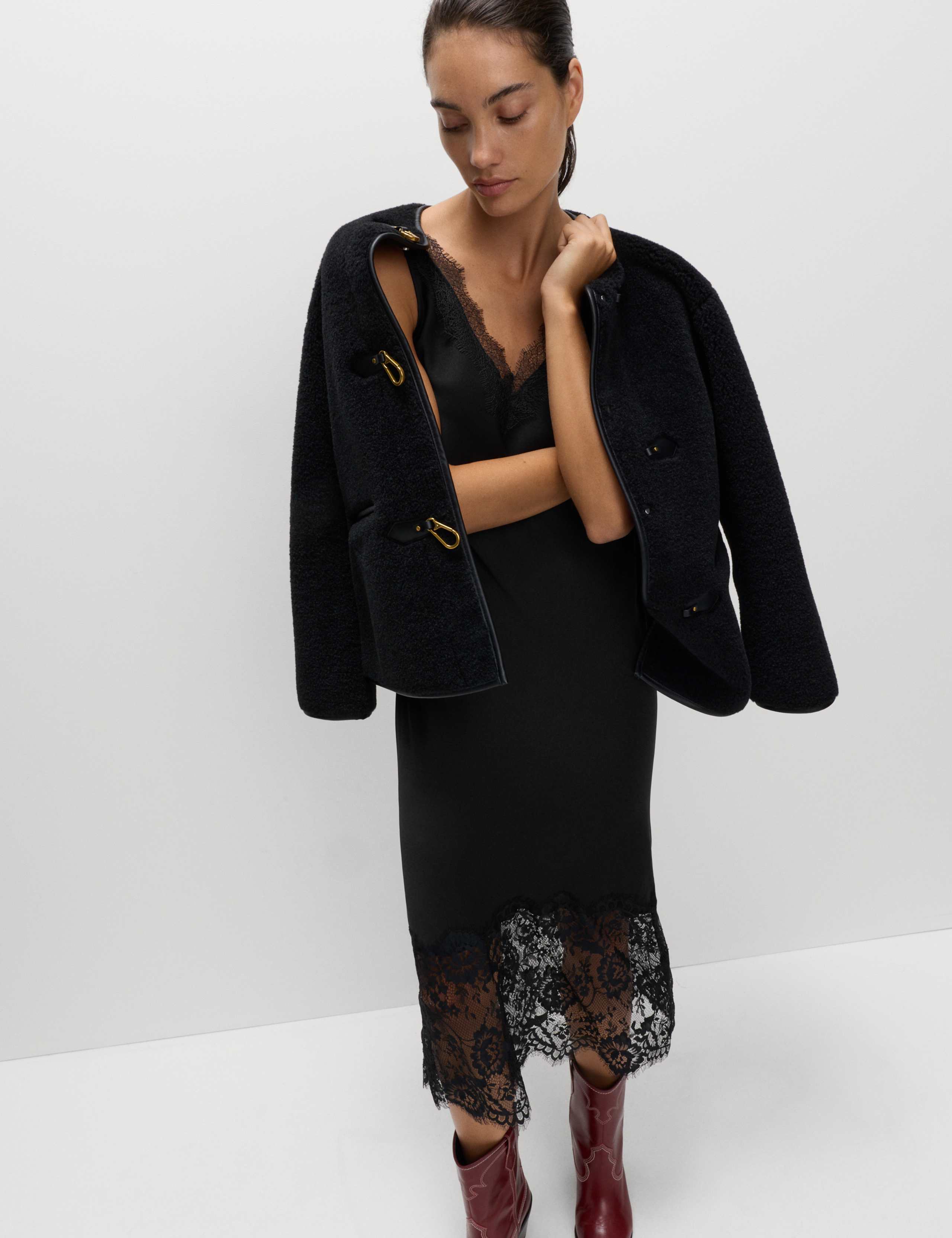 Satin Lace V-Neck Midaxi Slip Dress 7 of 7