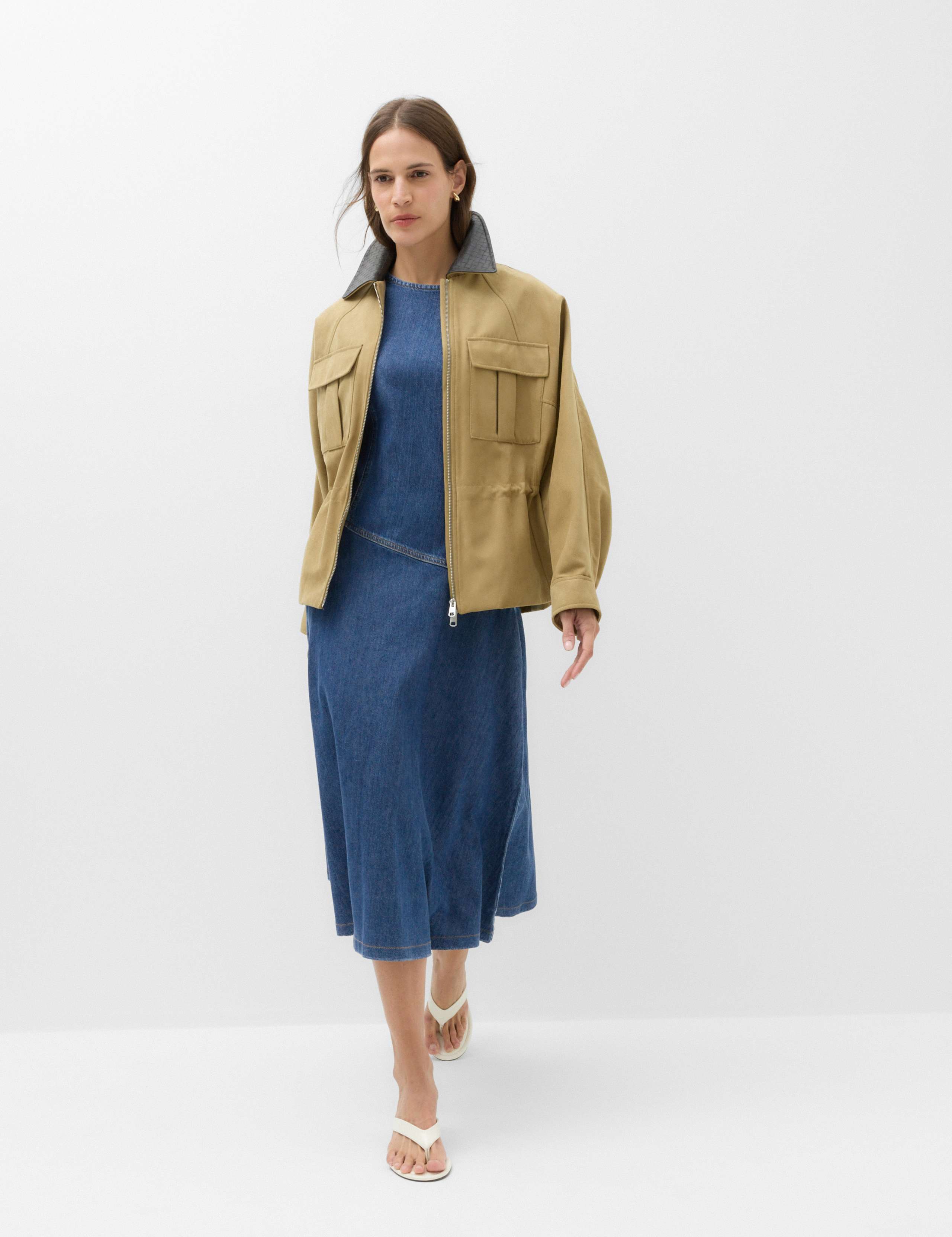 Pure Cotton Denim Midi Column Dress 3 of 7
