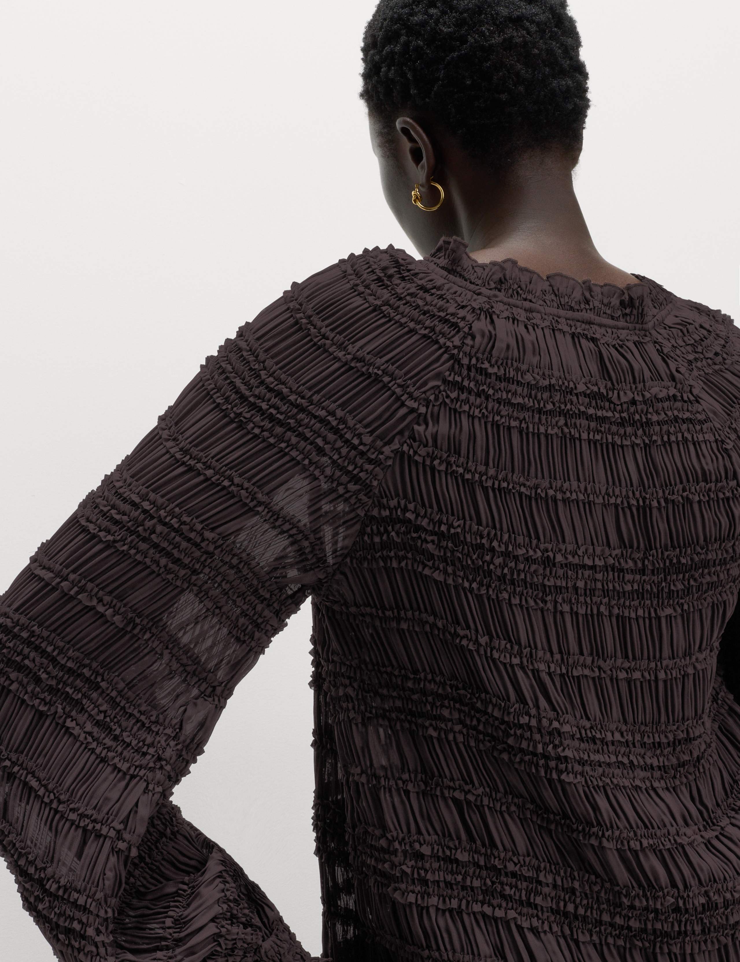 Ruffle Tie Detail Blouson Sleeve Blouse 5 of 6