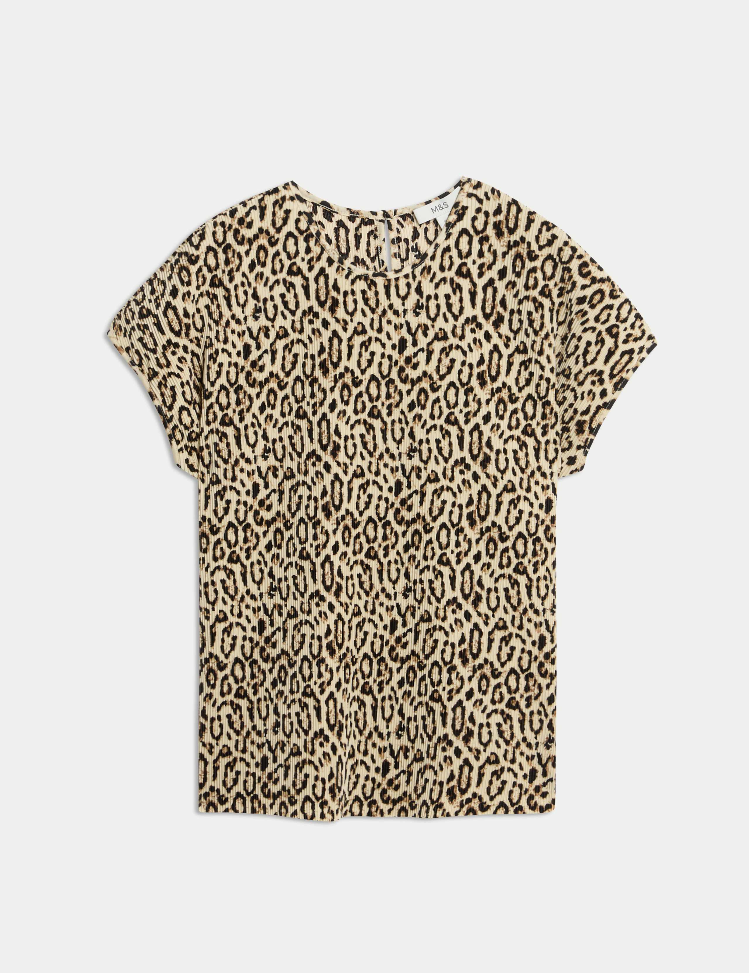 Animal Print Plisse Top 2 of 6