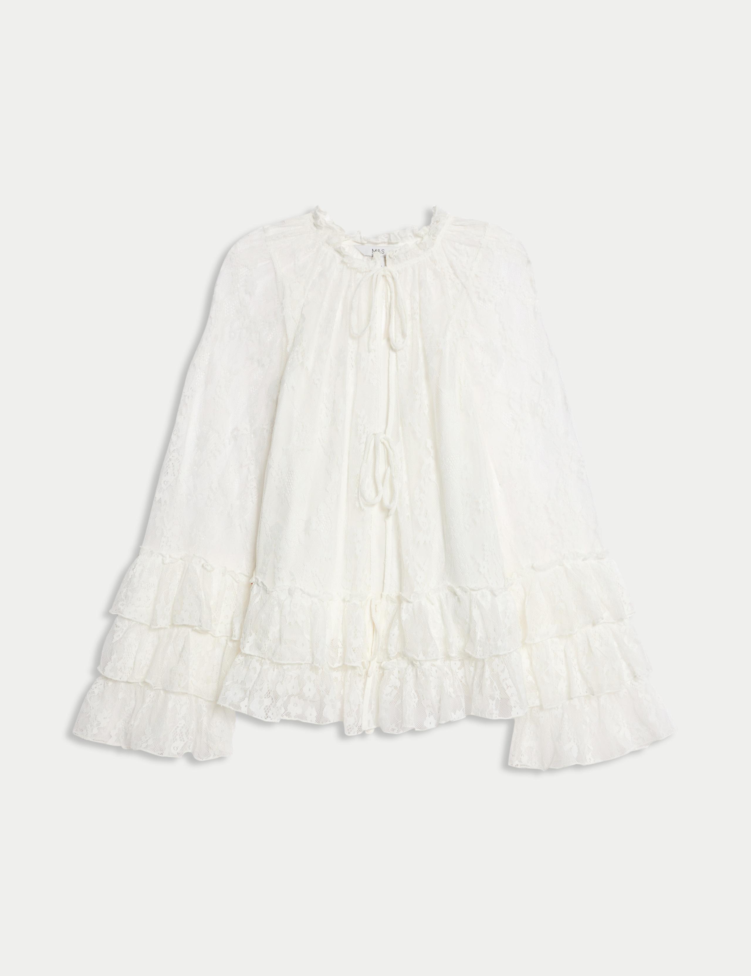 Lace Tie Front Blouse 2 of 5