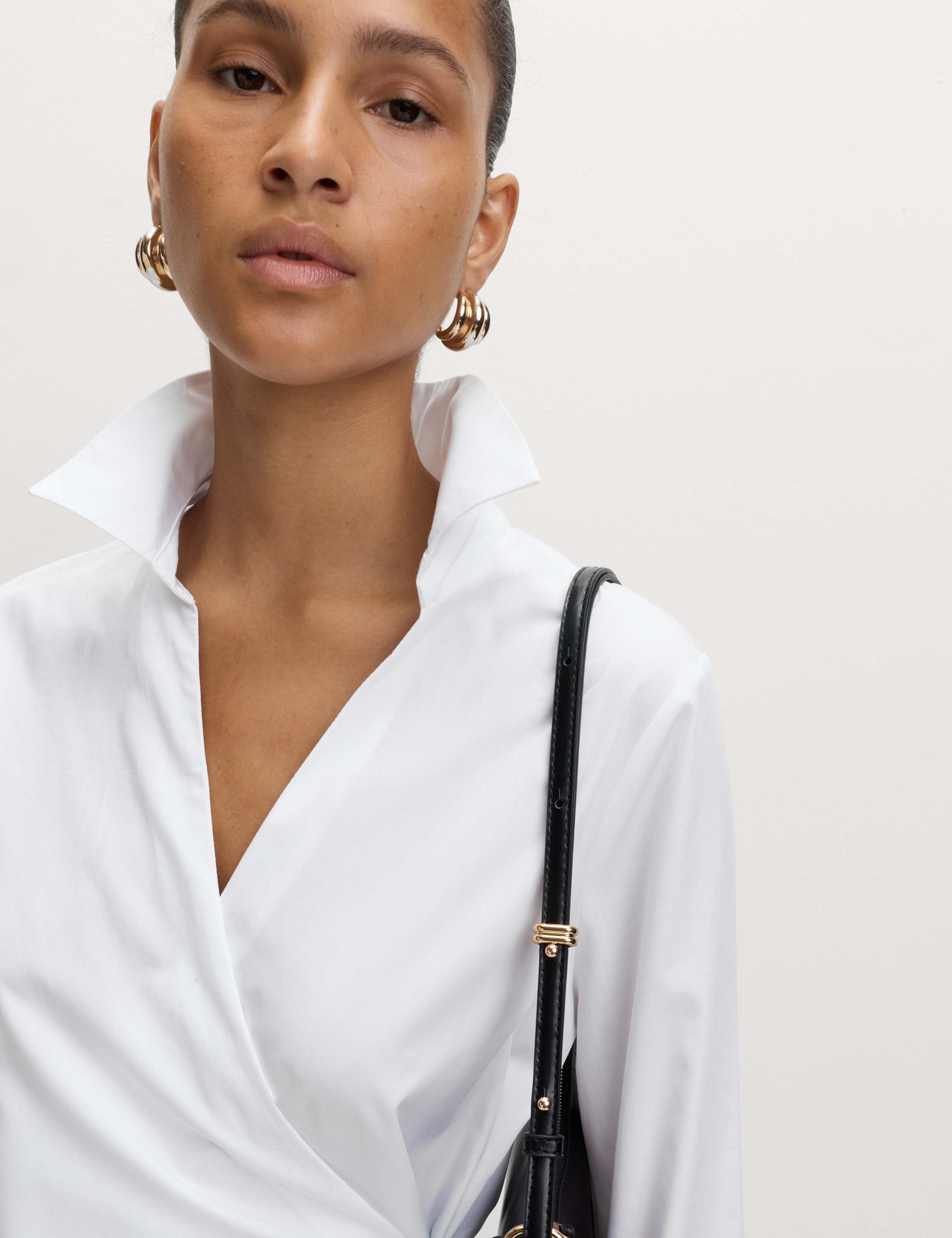 Pure Cotton V-Neck Tie Detail Wrap Shirt 5 of 5