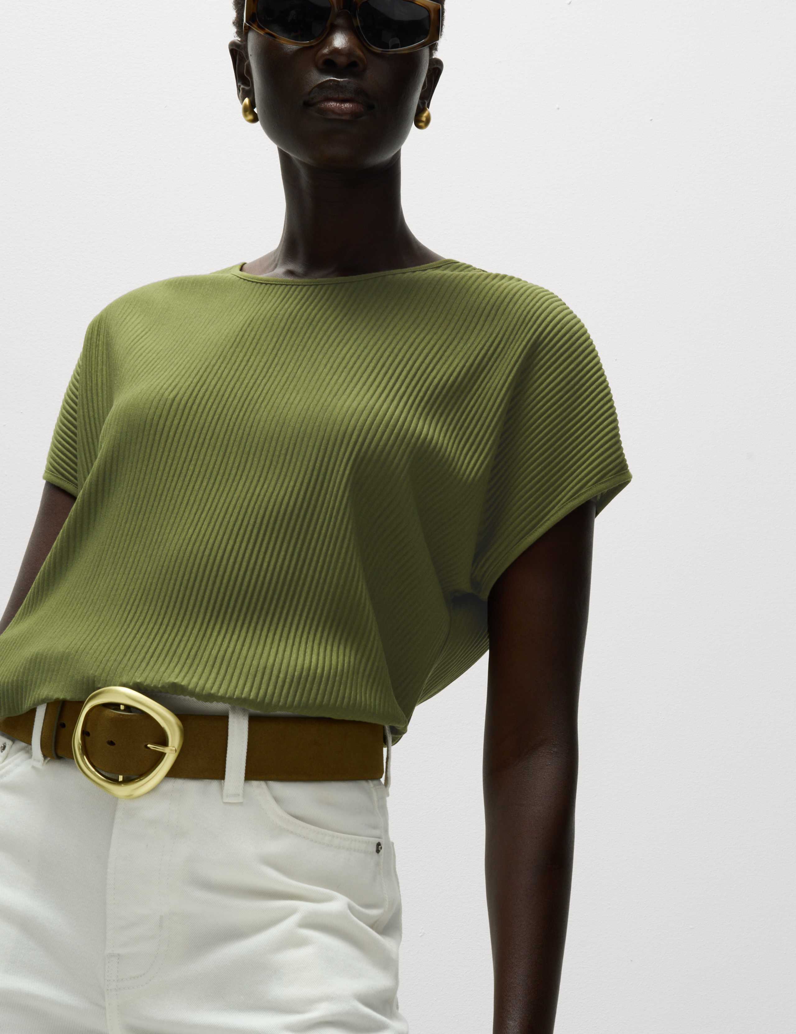 Jersey Plisse Top 1 of 5