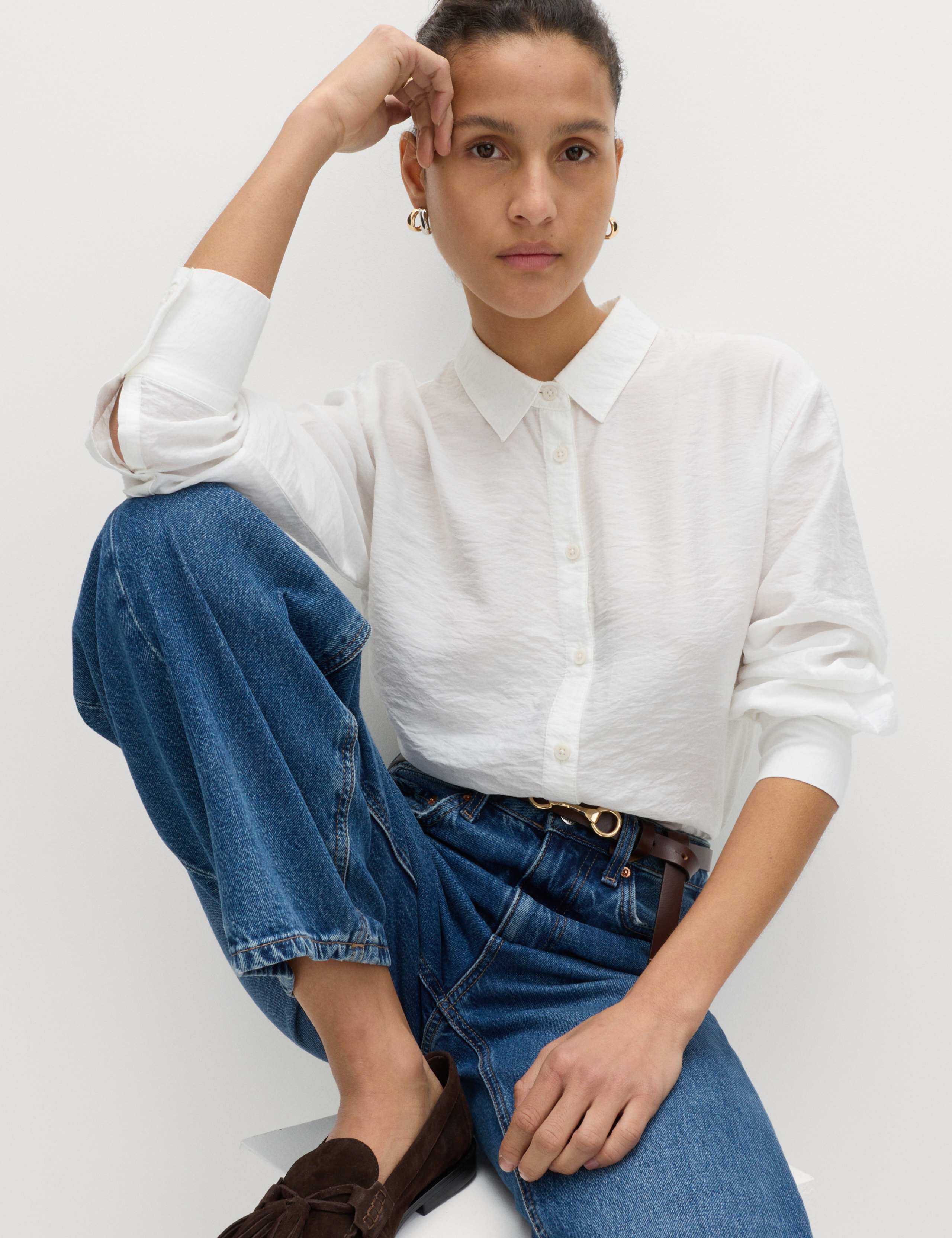 Textured Collared Button Through Shirt 4 of 6