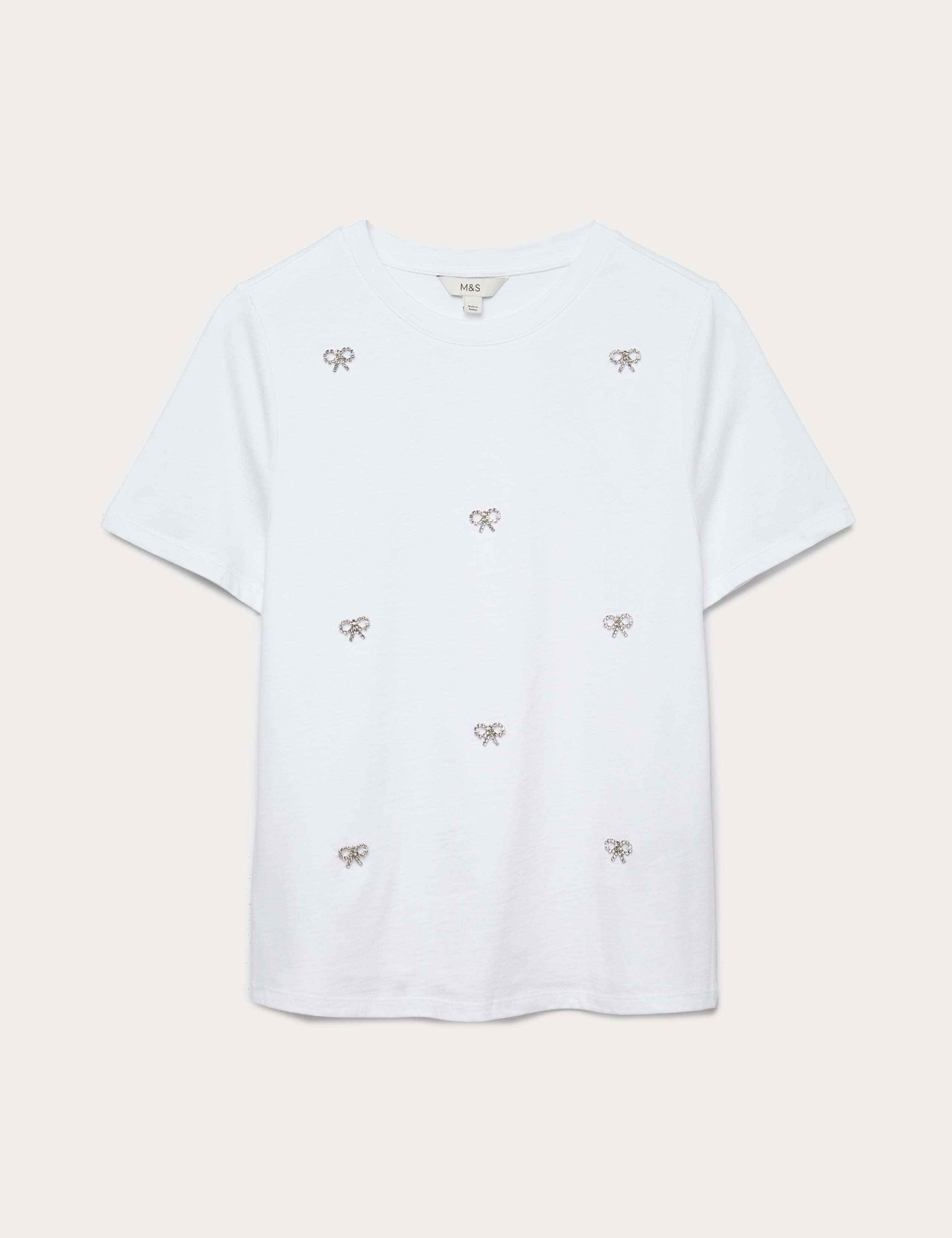 Pure Cotton Embellished Bow Top 2 of 3