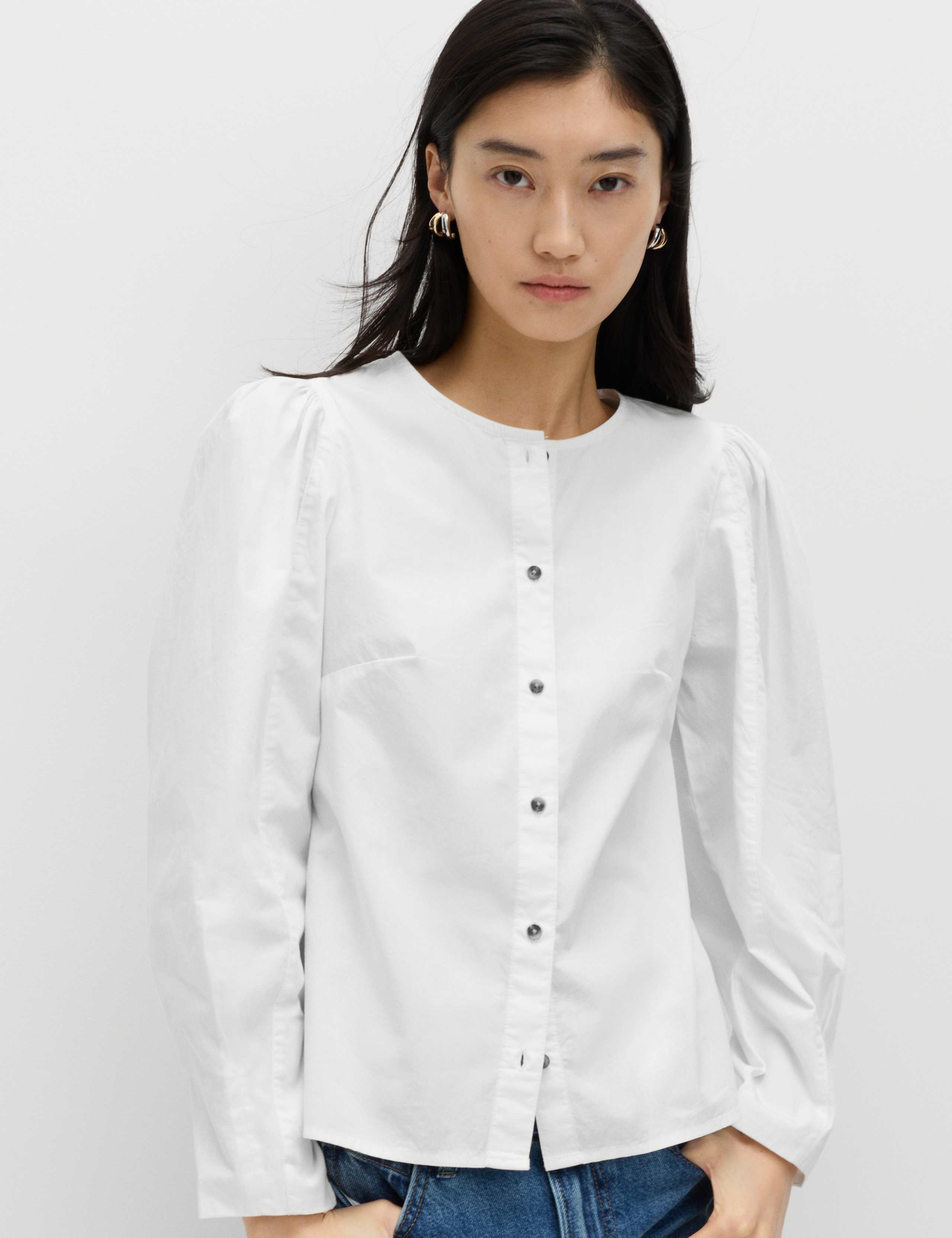 Pure Cotton Printed Button Through Blouse 1 of 4