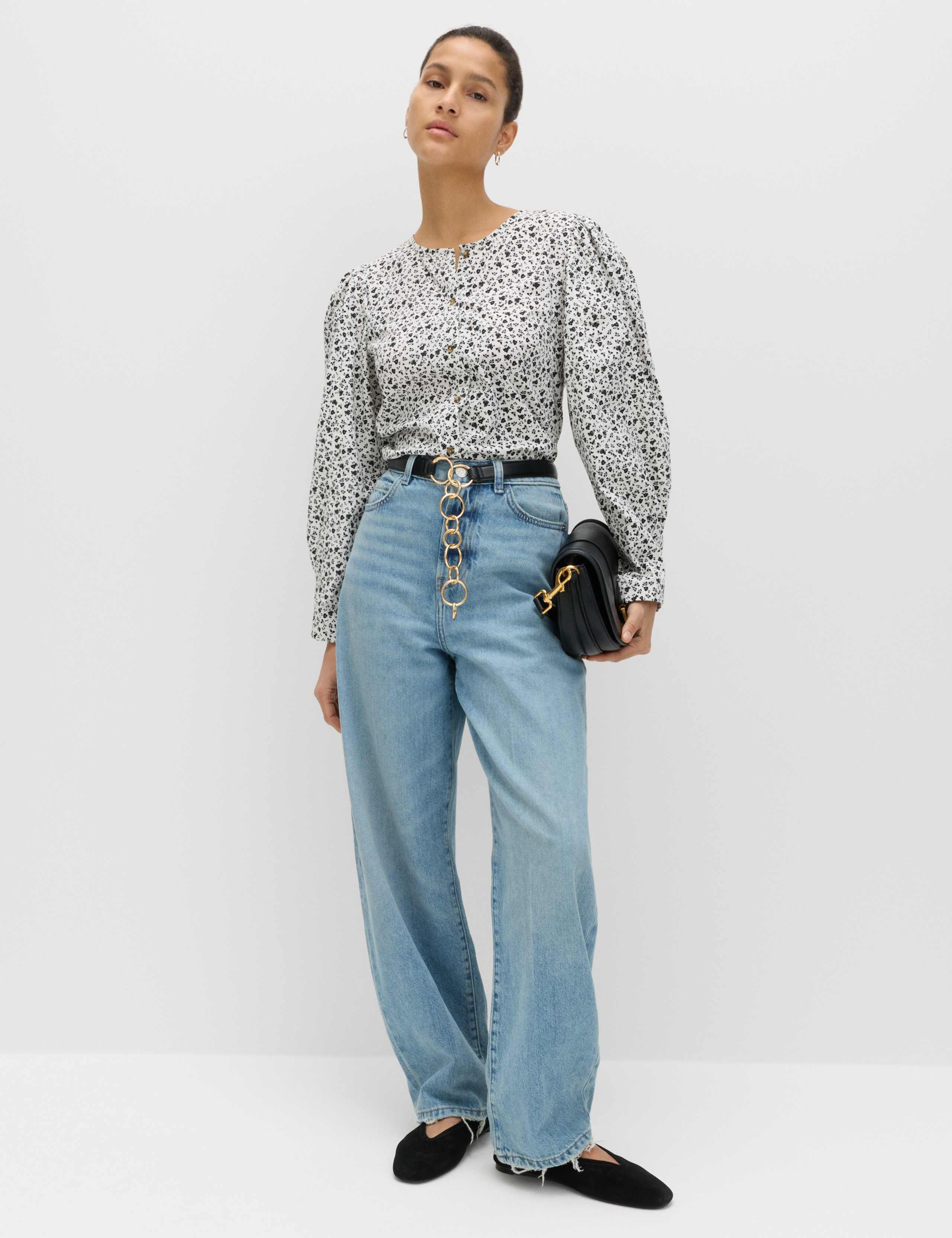 Pure Cotton Printed Button Through Blouse 1 of 6