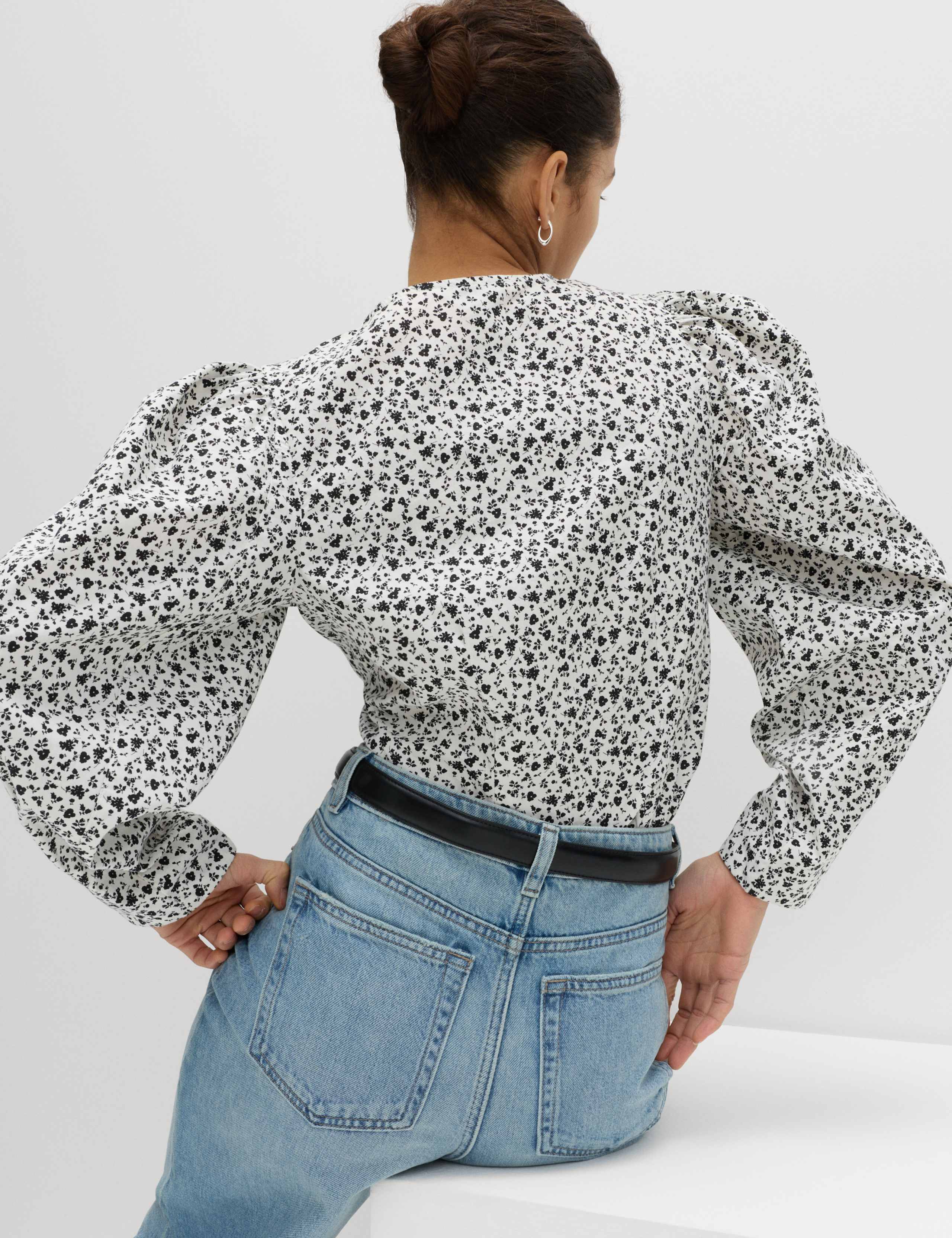 Pure Cotton Printed Button Through Blouse 3 of 6