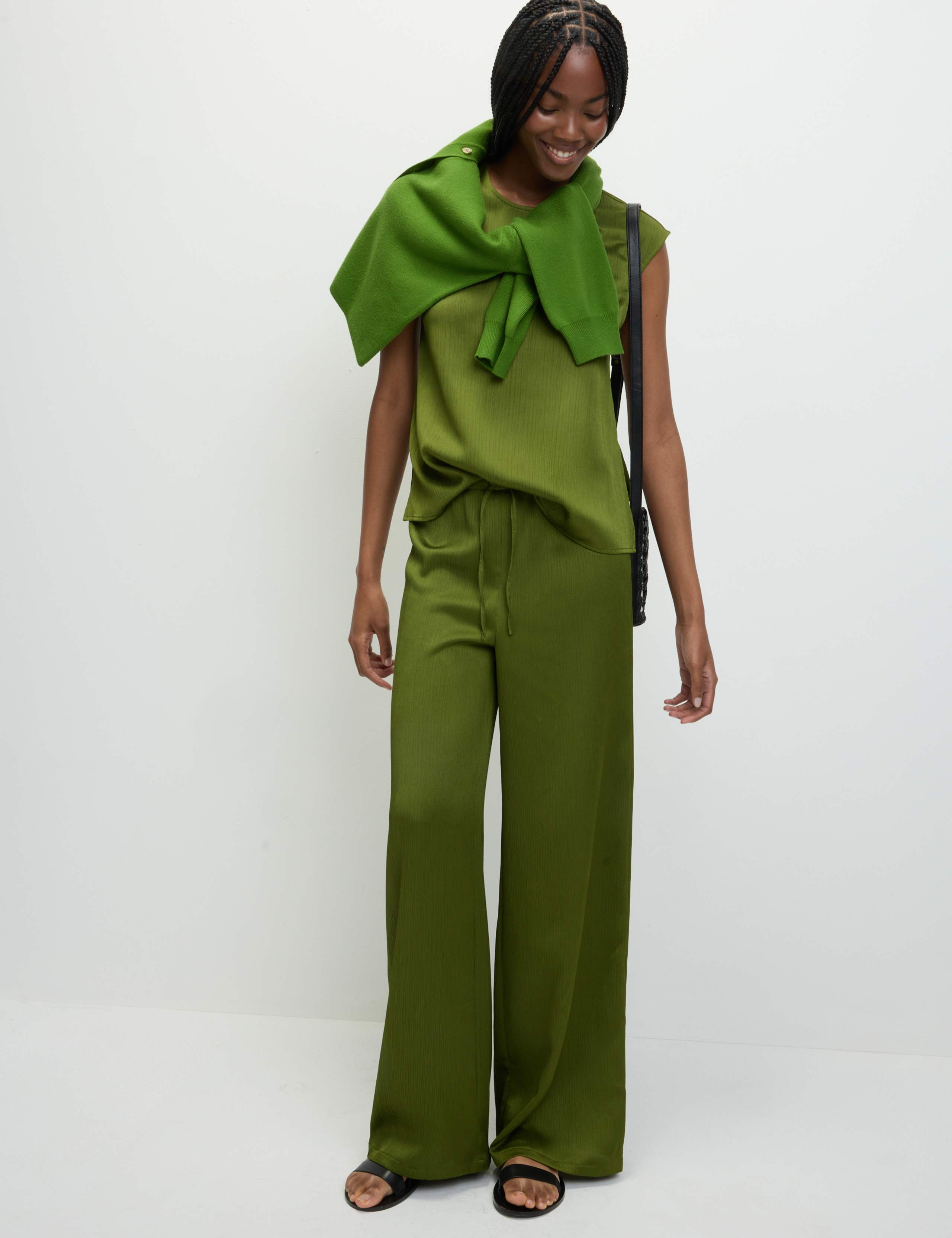 Plisse Round Neck Sleeveless Top 4 of 7