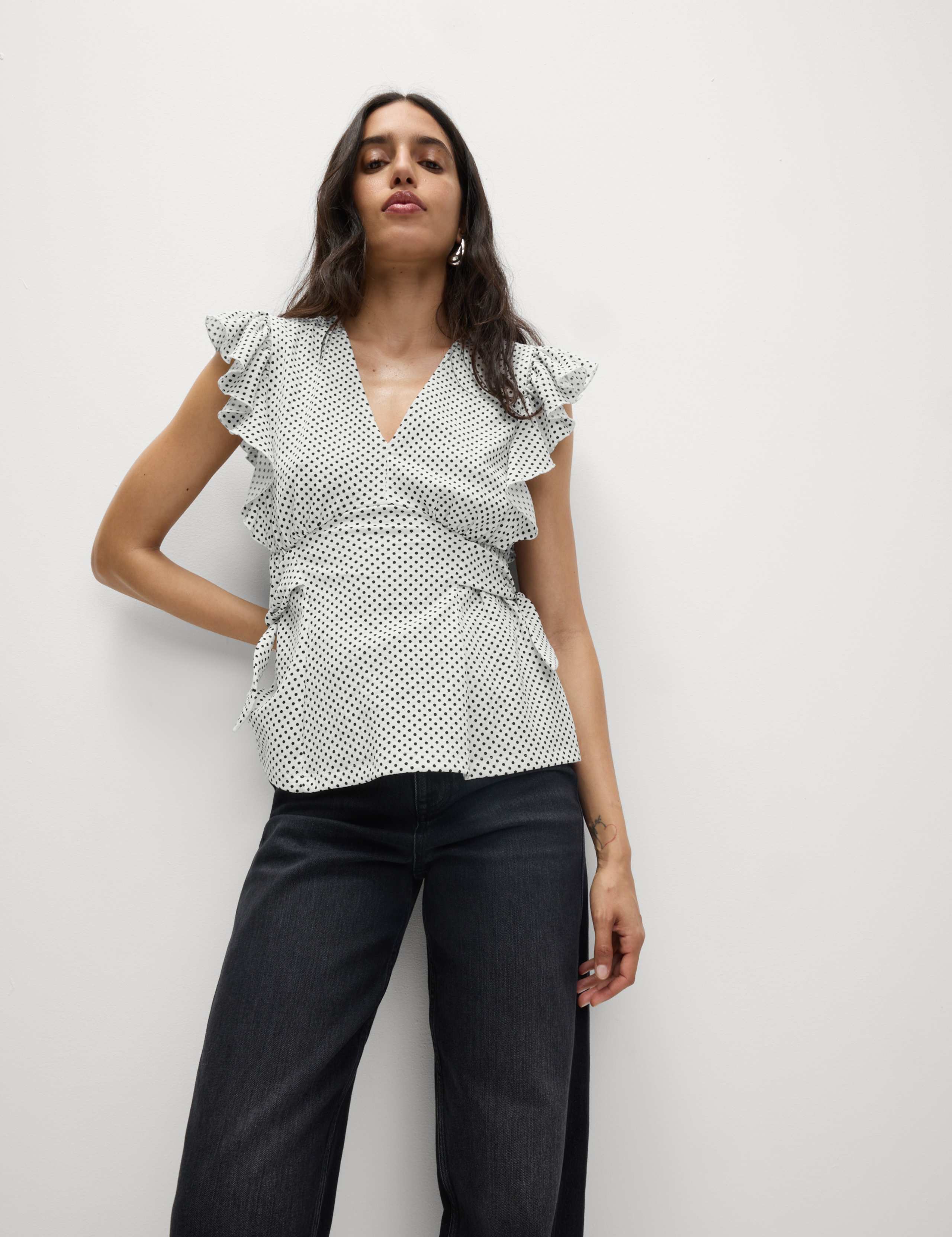Polka Dot V-Neck Regular Fit Top 3 of 5