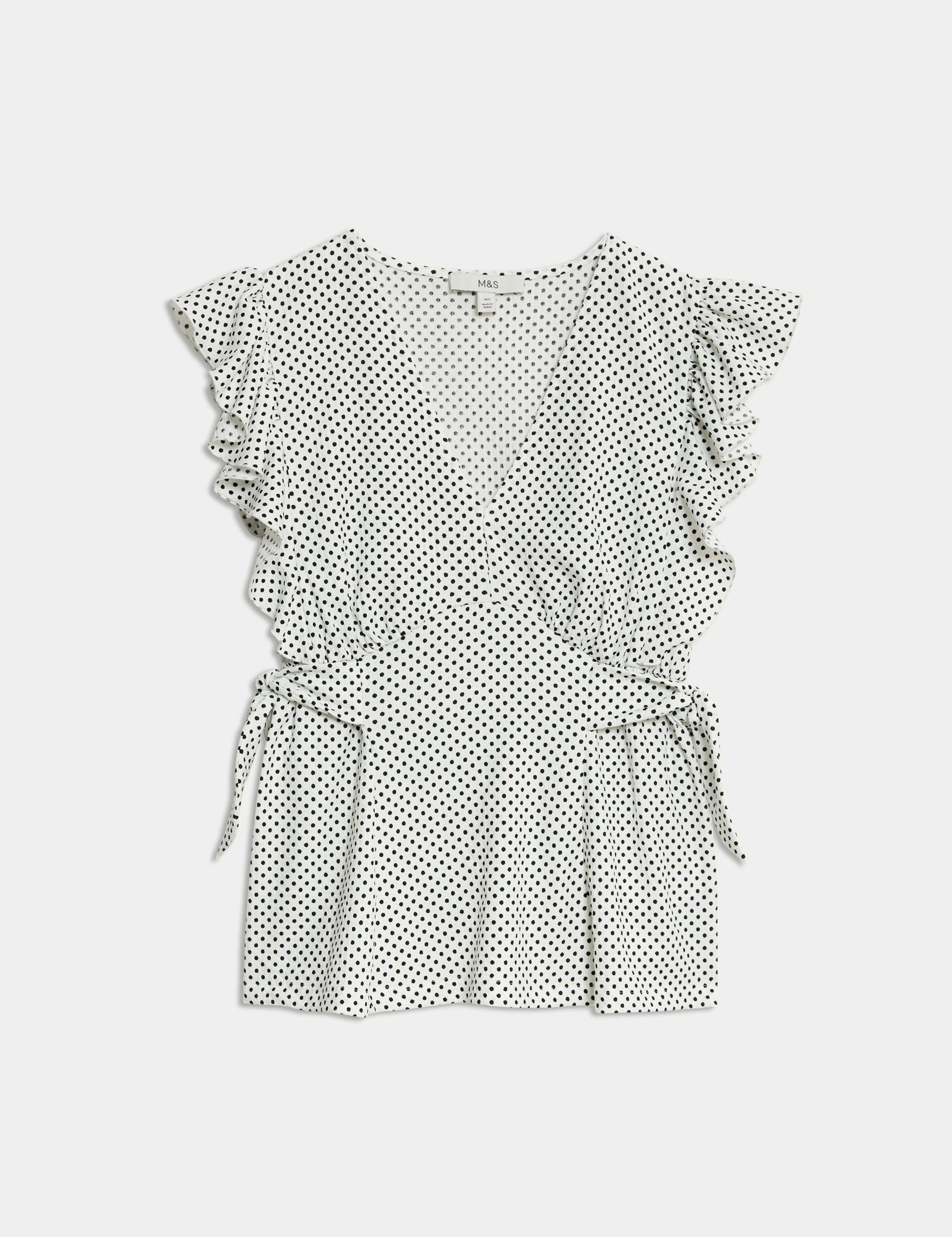 Polka Dot V-Neck Regular Fit Top 2 of 5
