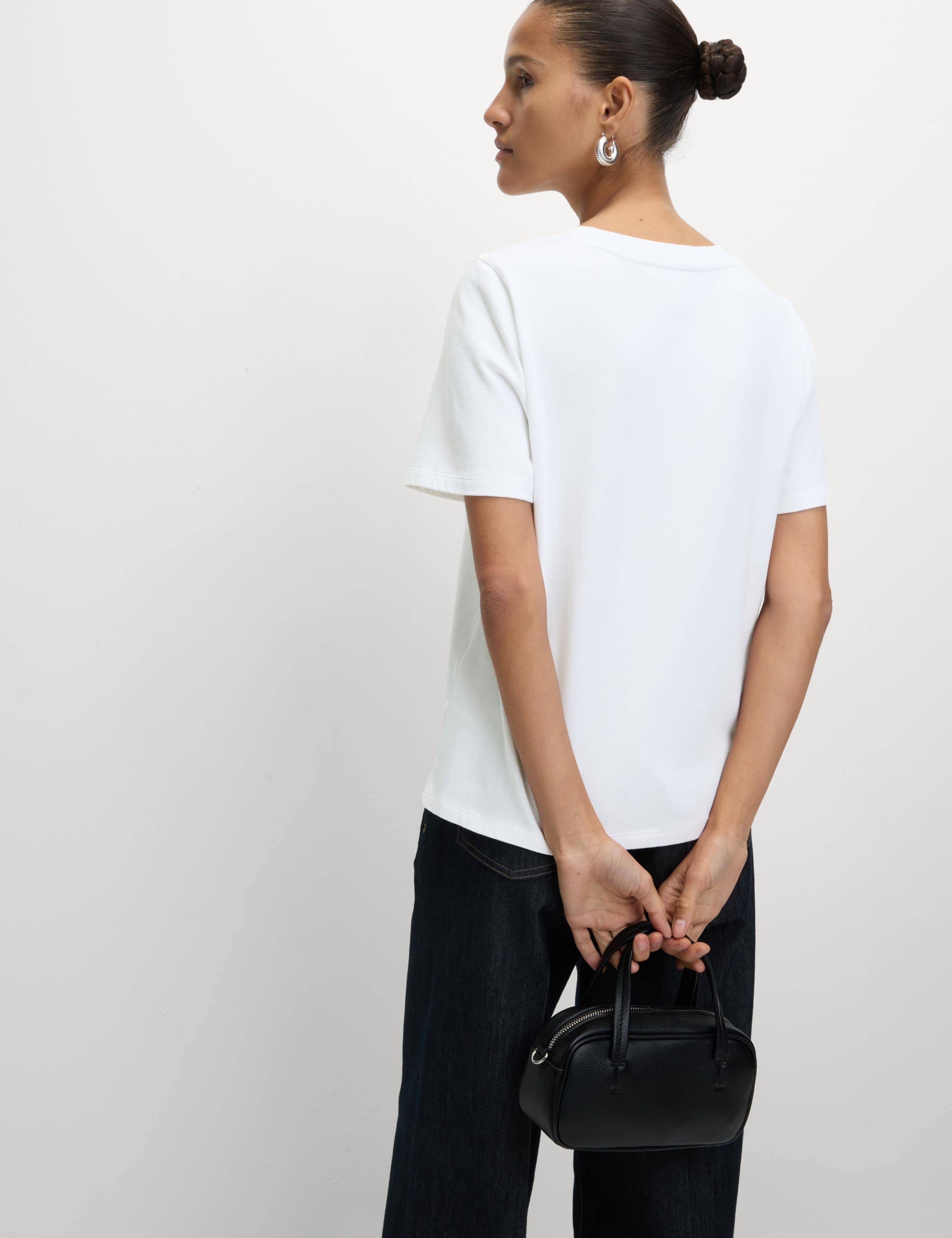 Pure Cotton Bow Embellished T-Shirt 5 of 6