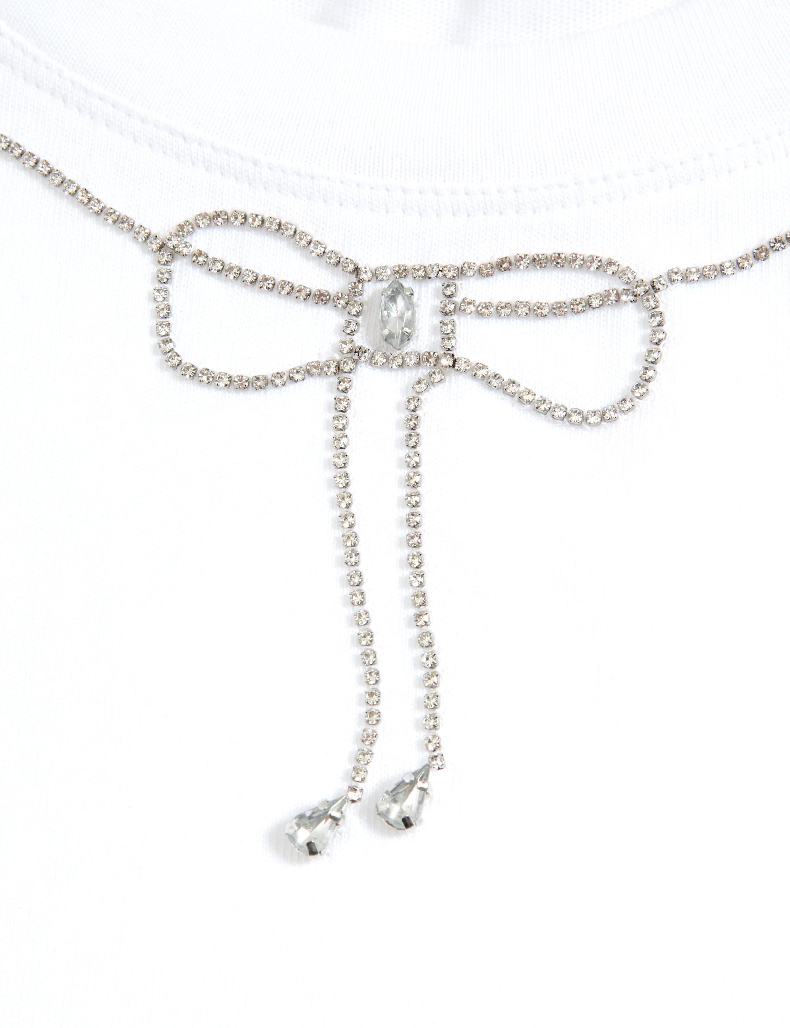Pure Cotton Bow Embellished T-Shirt 6 of 6