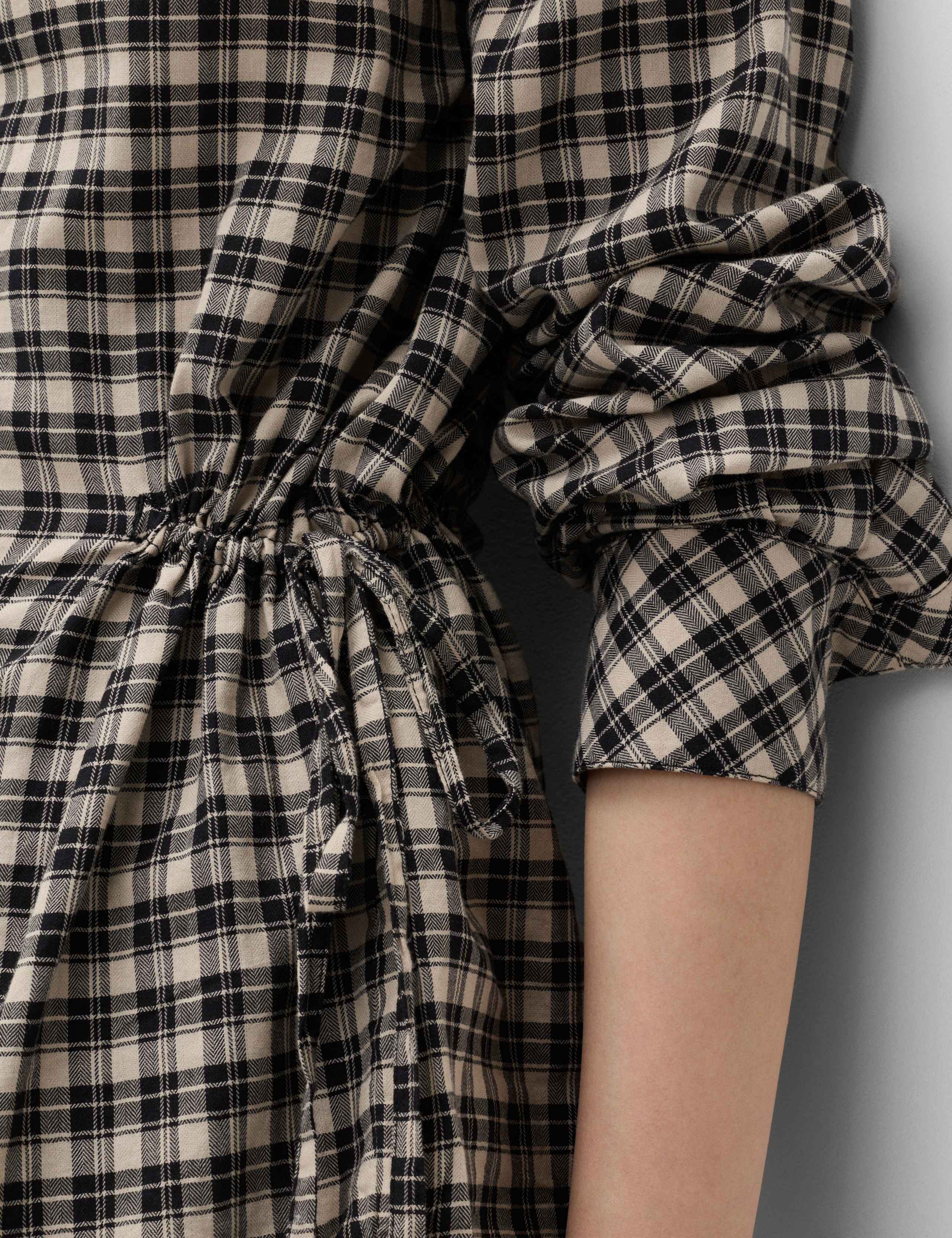 Pure Cotton Checked Drawcord Waist Shirt 4 of 6