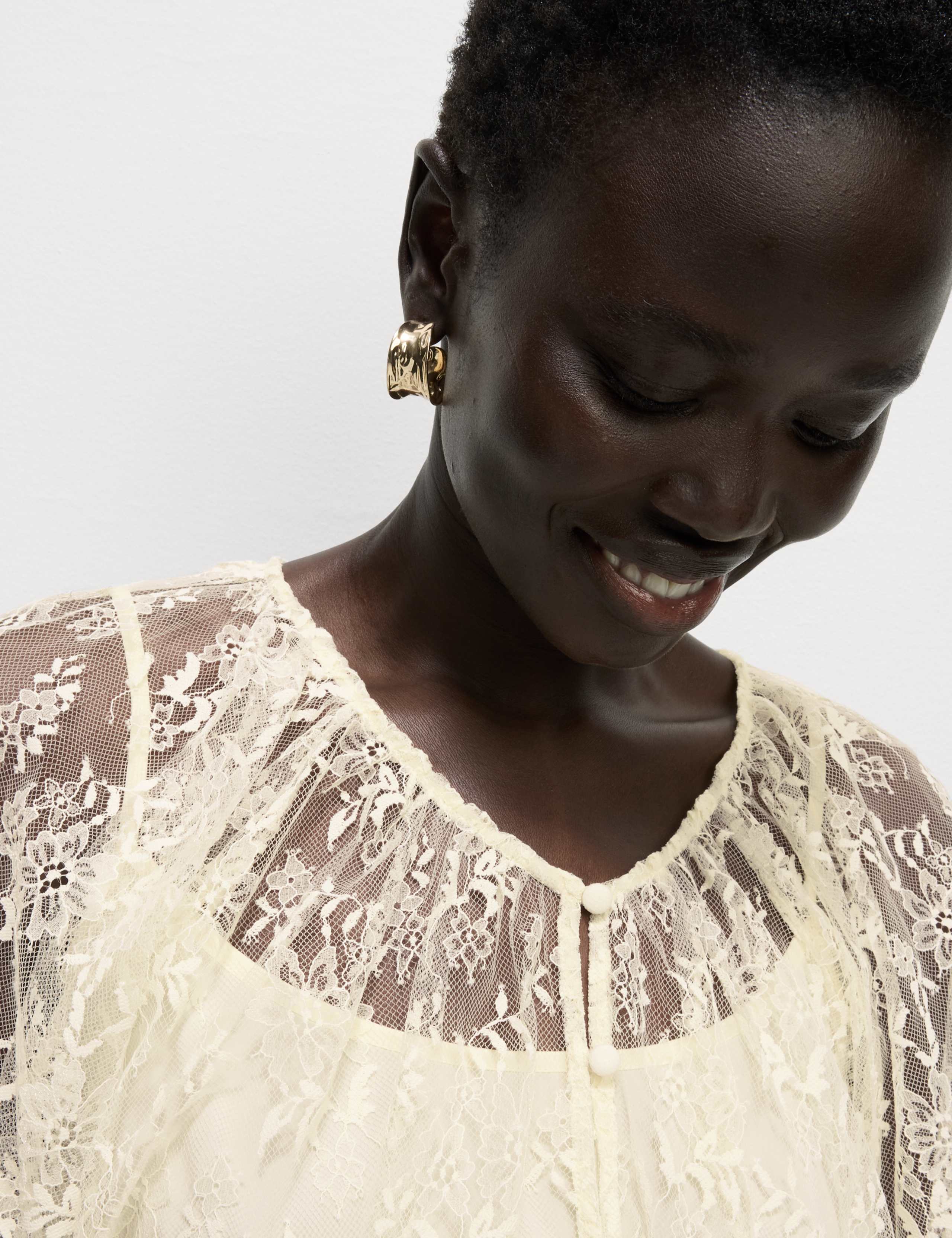 Lace Button Through Top 5 of 6