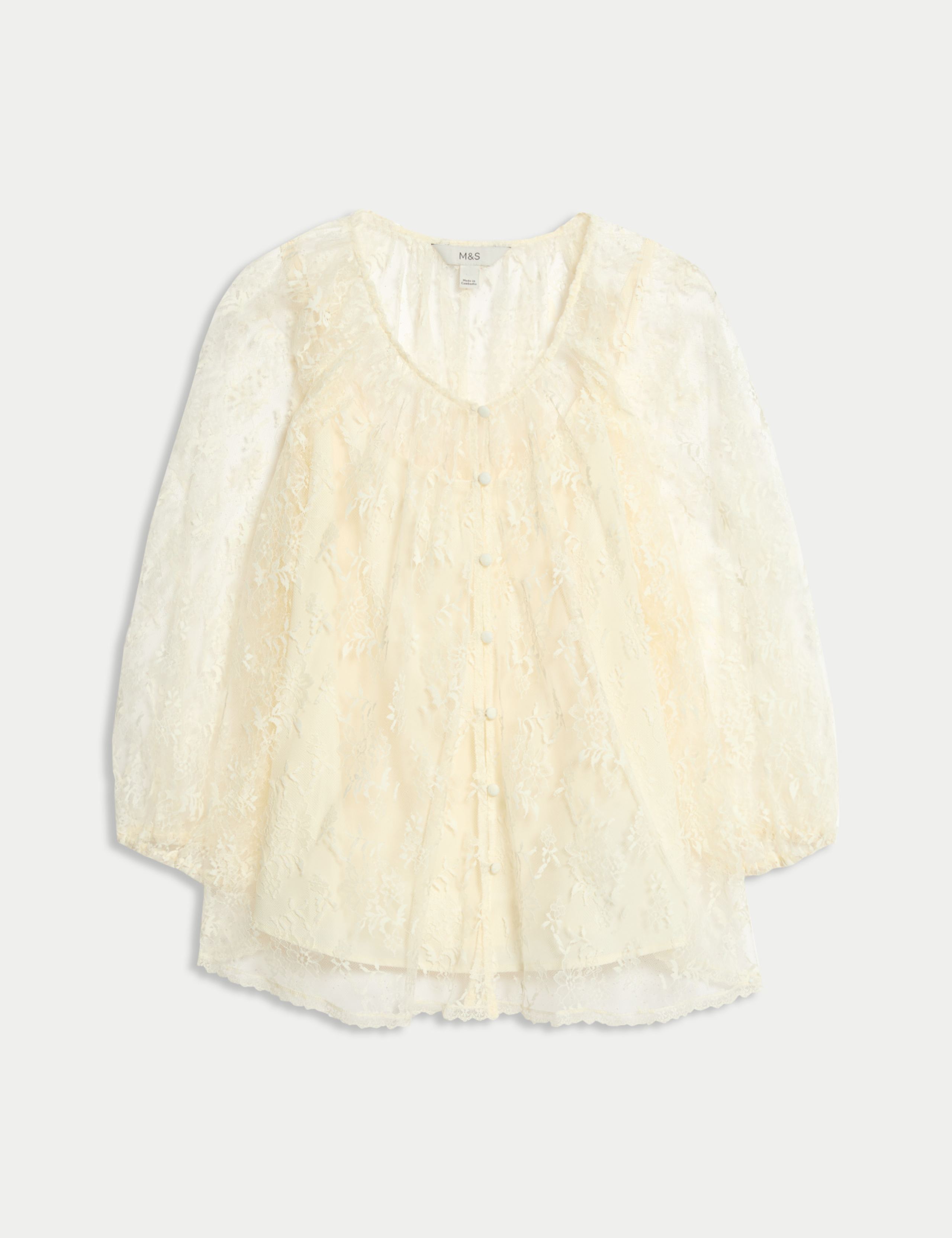 Lace Button Through Top 2 of 6