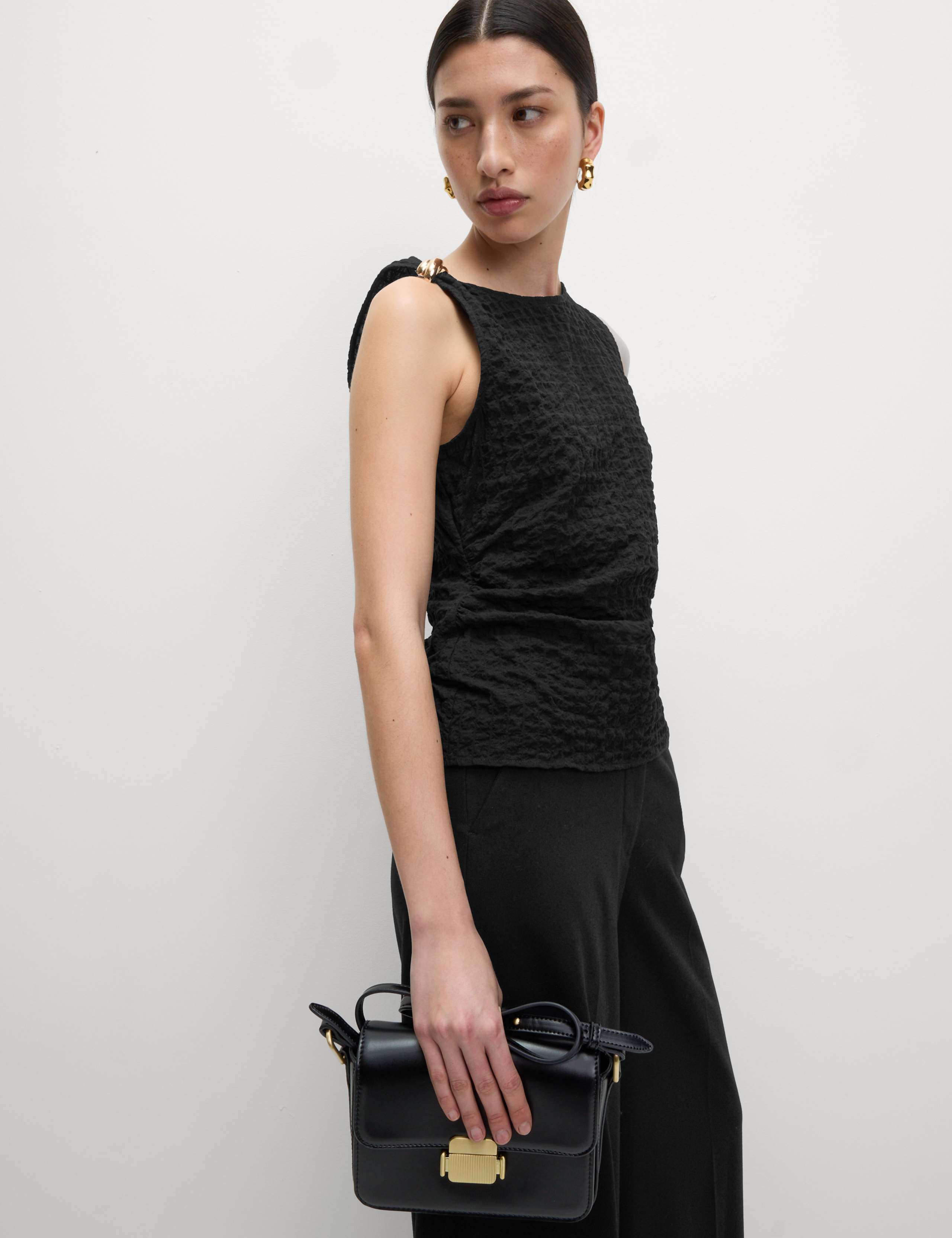 Cotton Rich Textured Hardware Detail Top 3 of 5