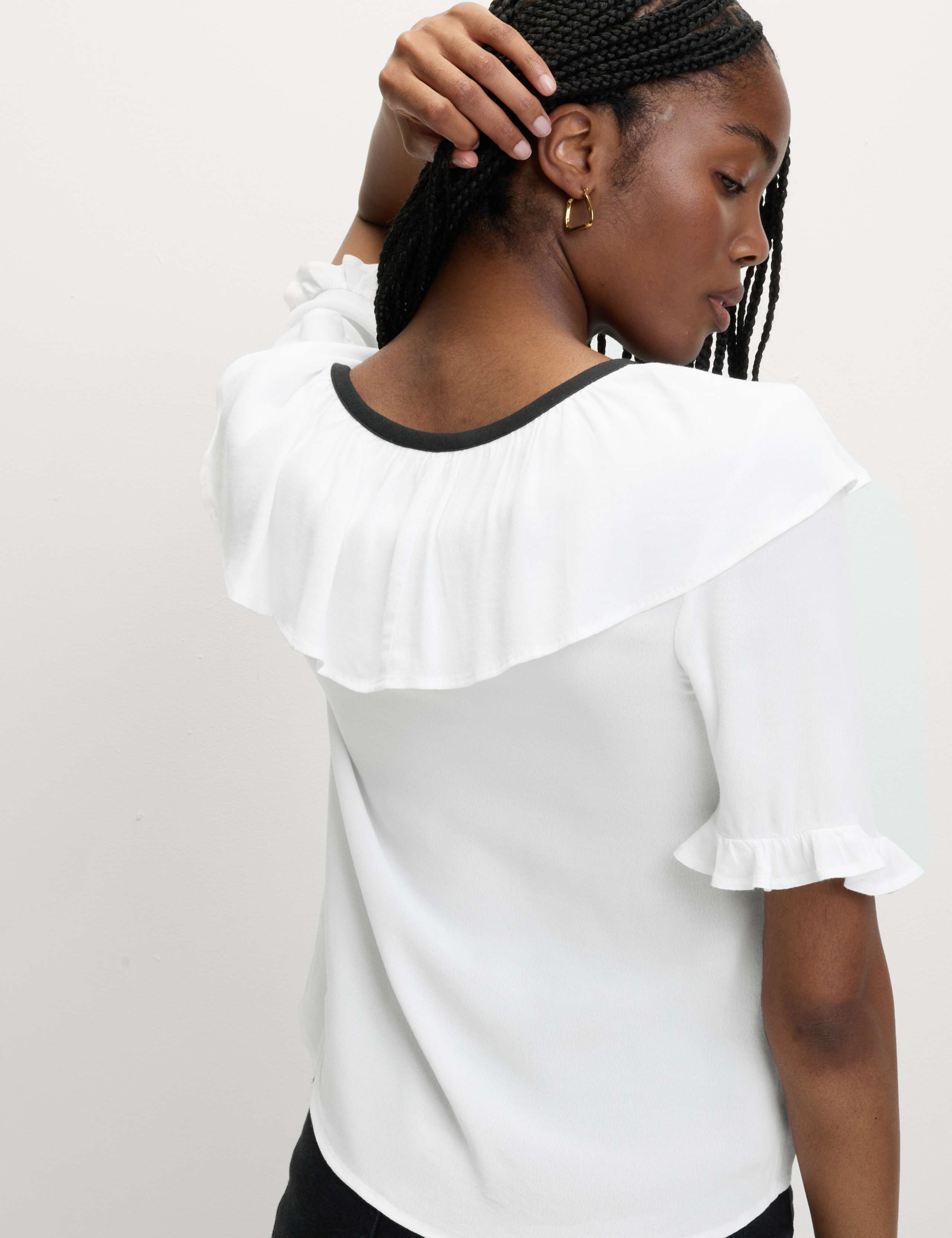 Frill Neck Tie Detail Top 4 of 4