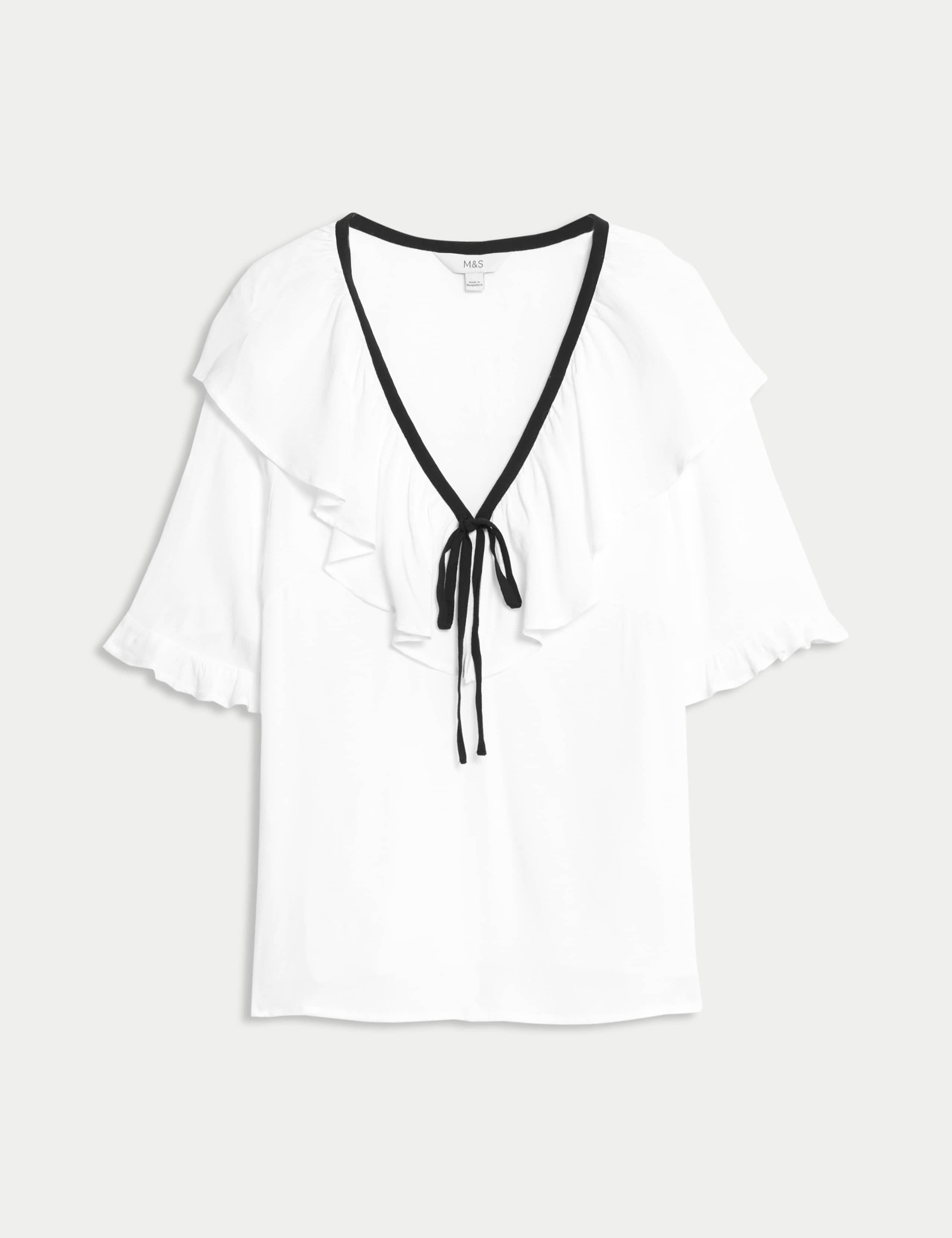 Frill Neck Tie Detail Top 2 of 4