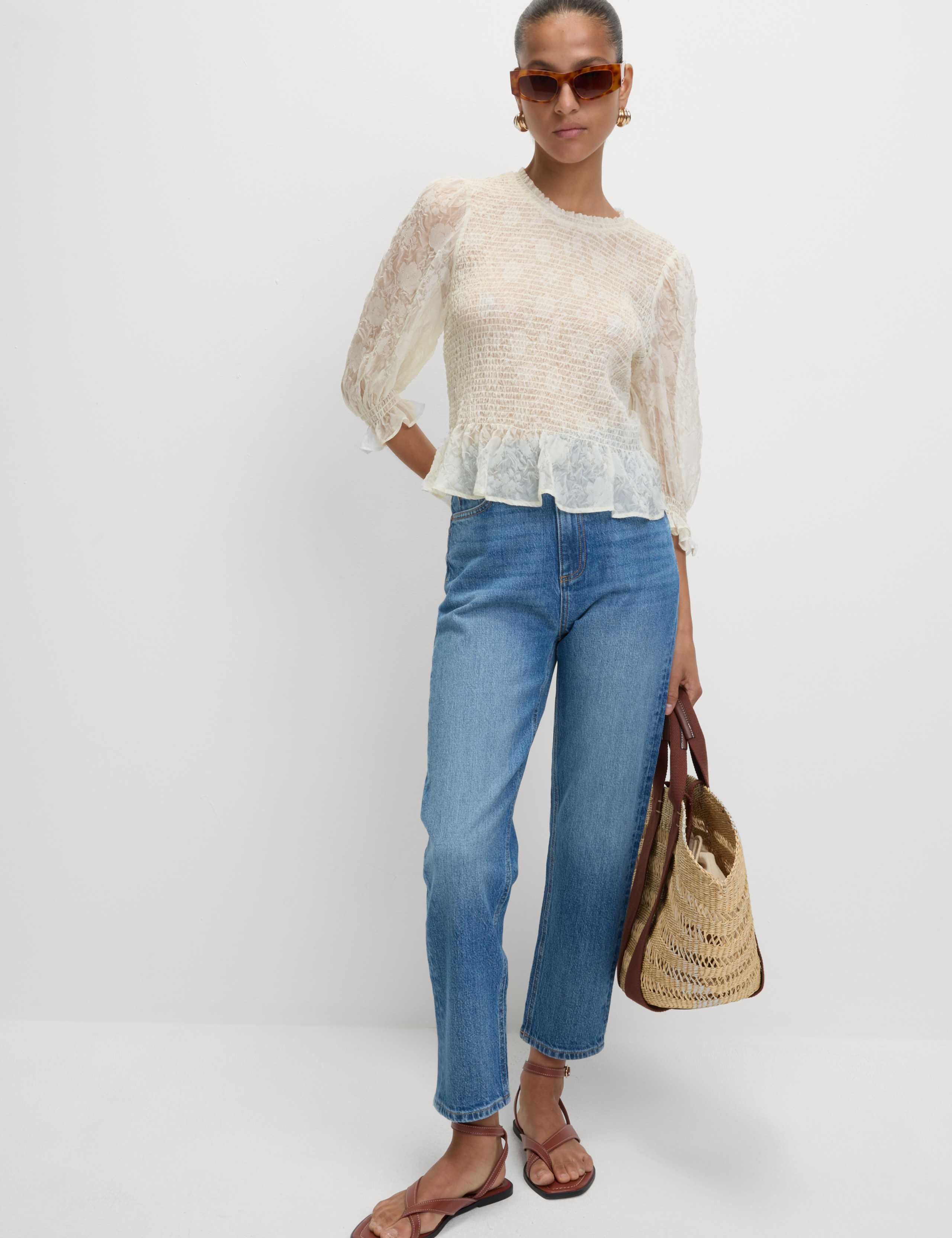 Shirred Frill Detail Top 4 of 6