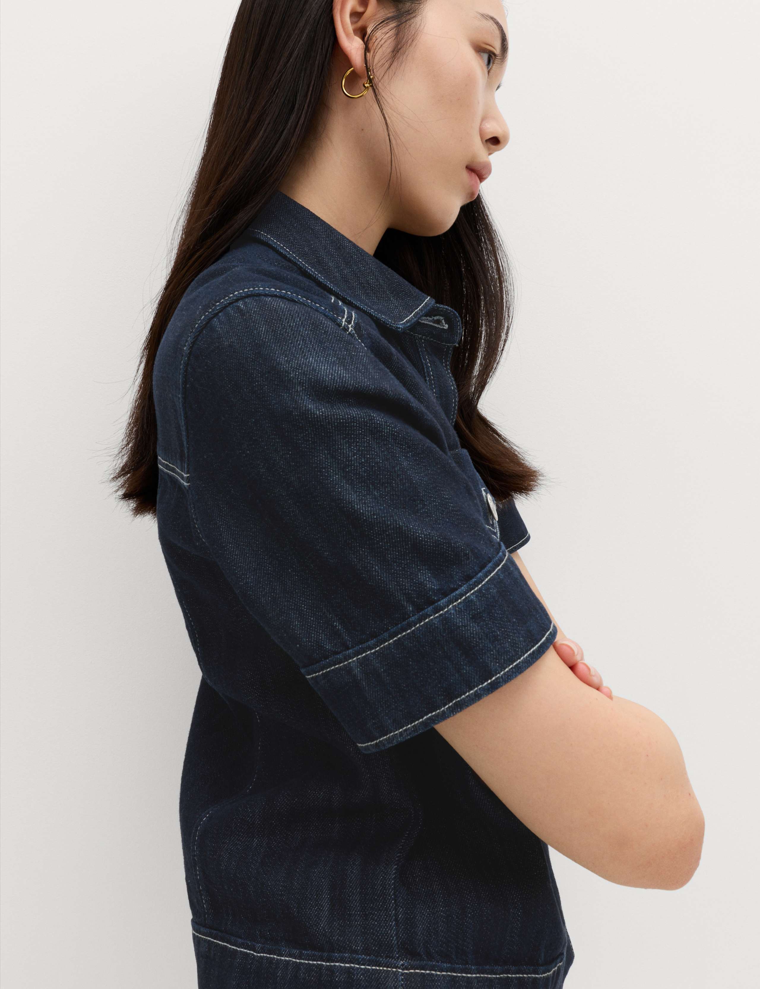 Cotton Rich Denim Utility Short Sleeve Shirt 4 of 6
