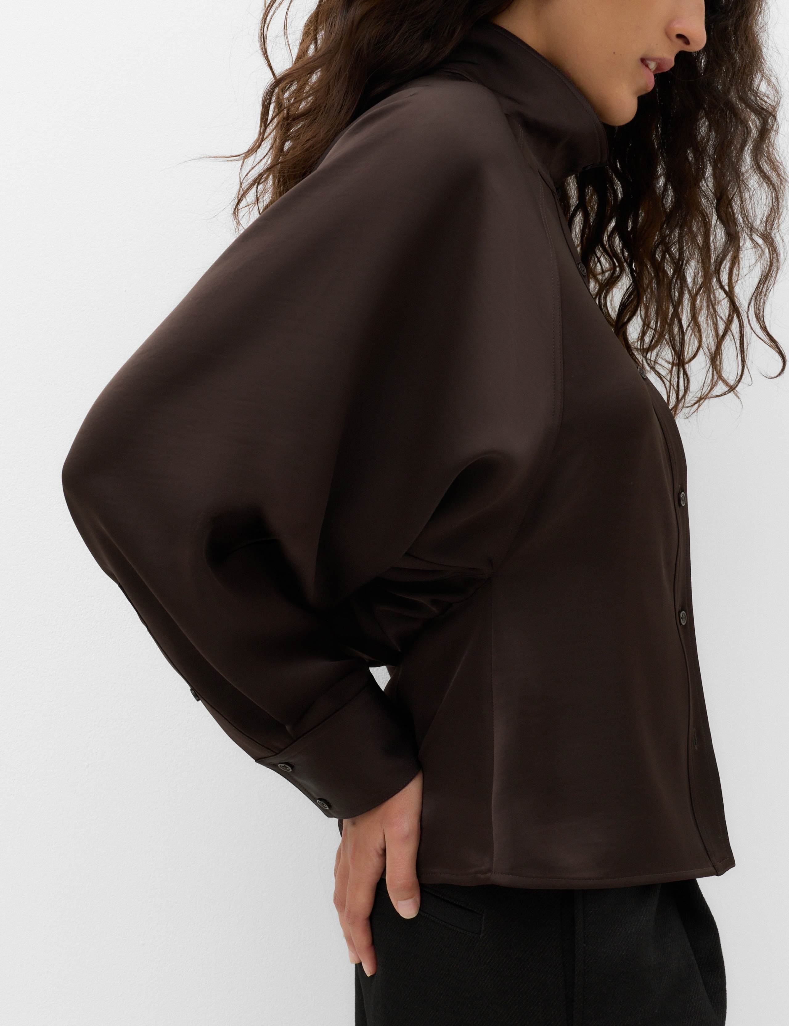 Satin Blouson Back Frill Blouse 3 of 7