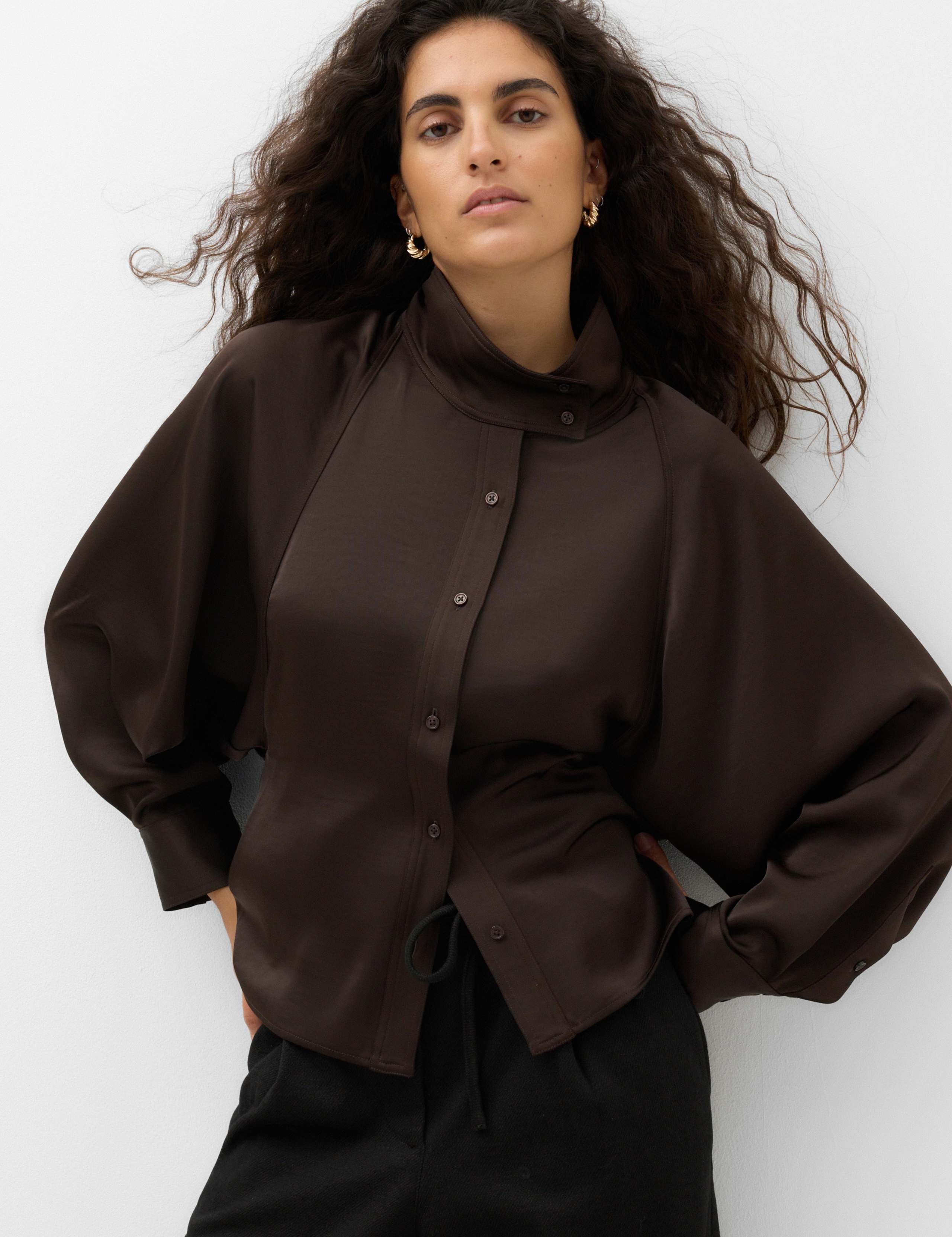 Satin Blouson Back Frill Blouse 4 of 7