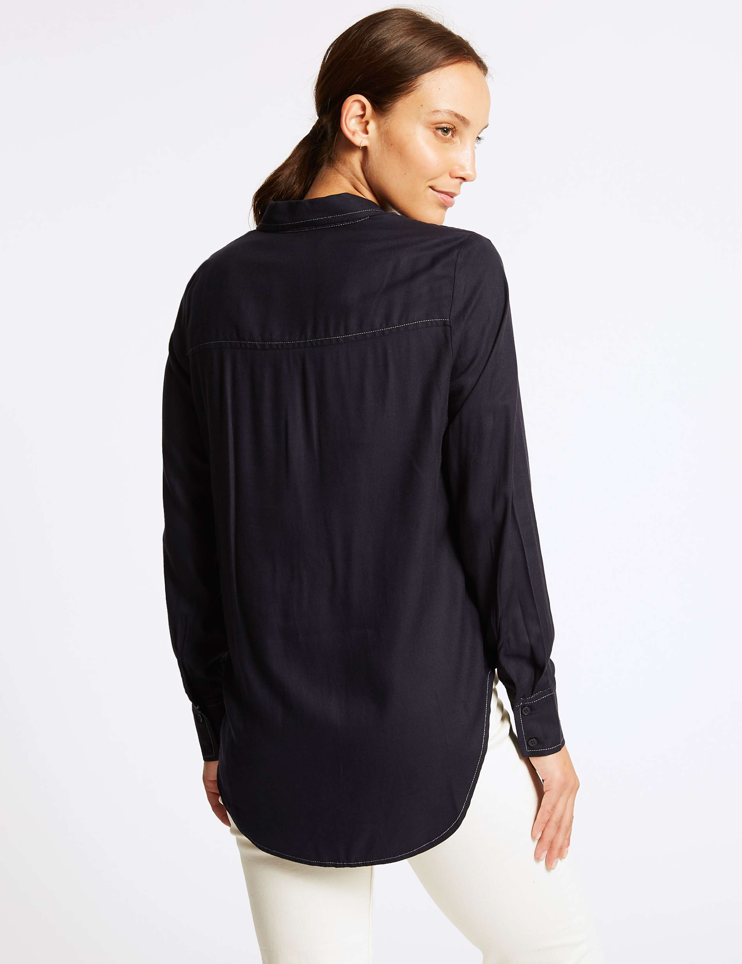 Contrasting Stitch Long Sleeve Shirt 4 of 5