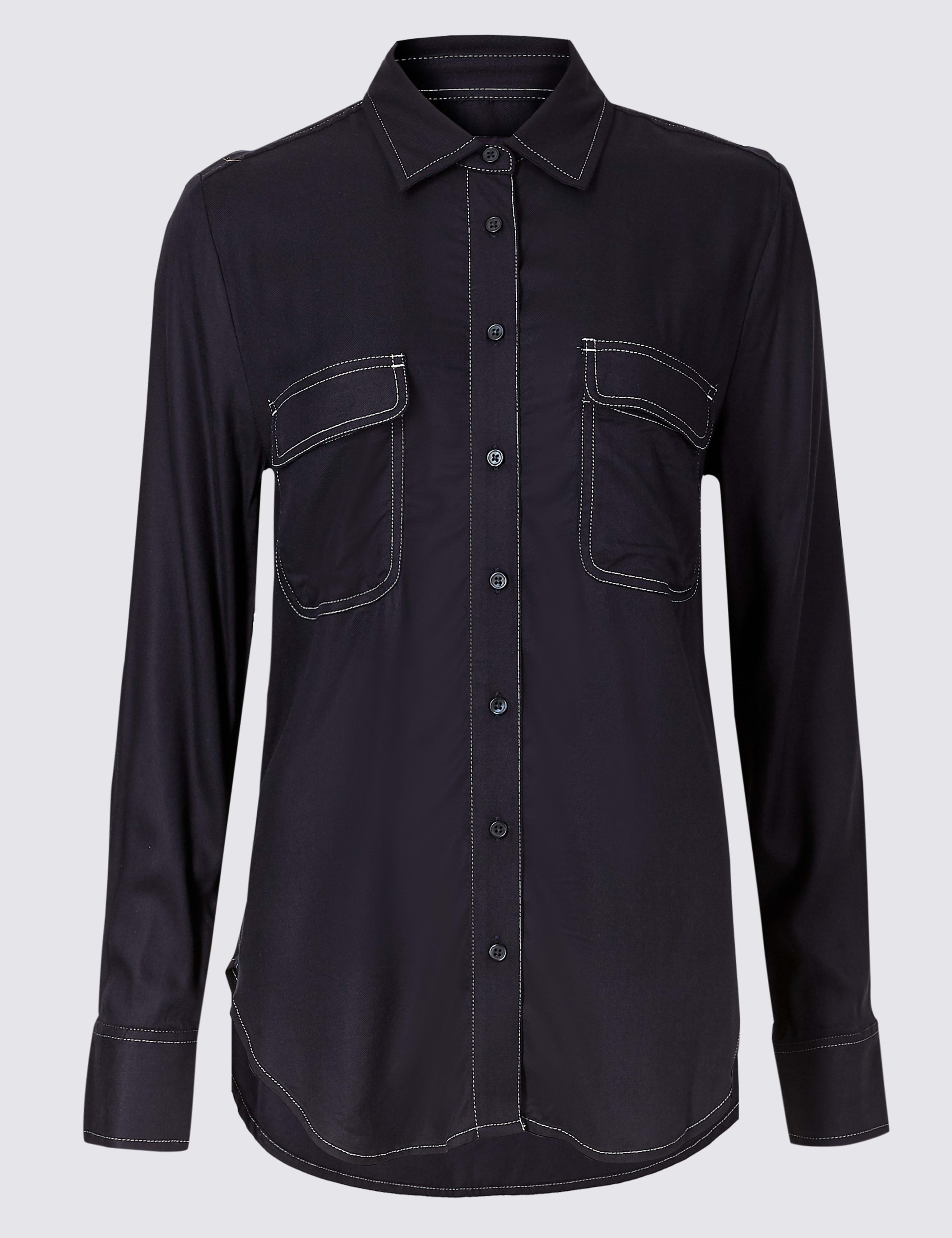 Contrasting Stitch Long Sleeve Shirt 2 of 5