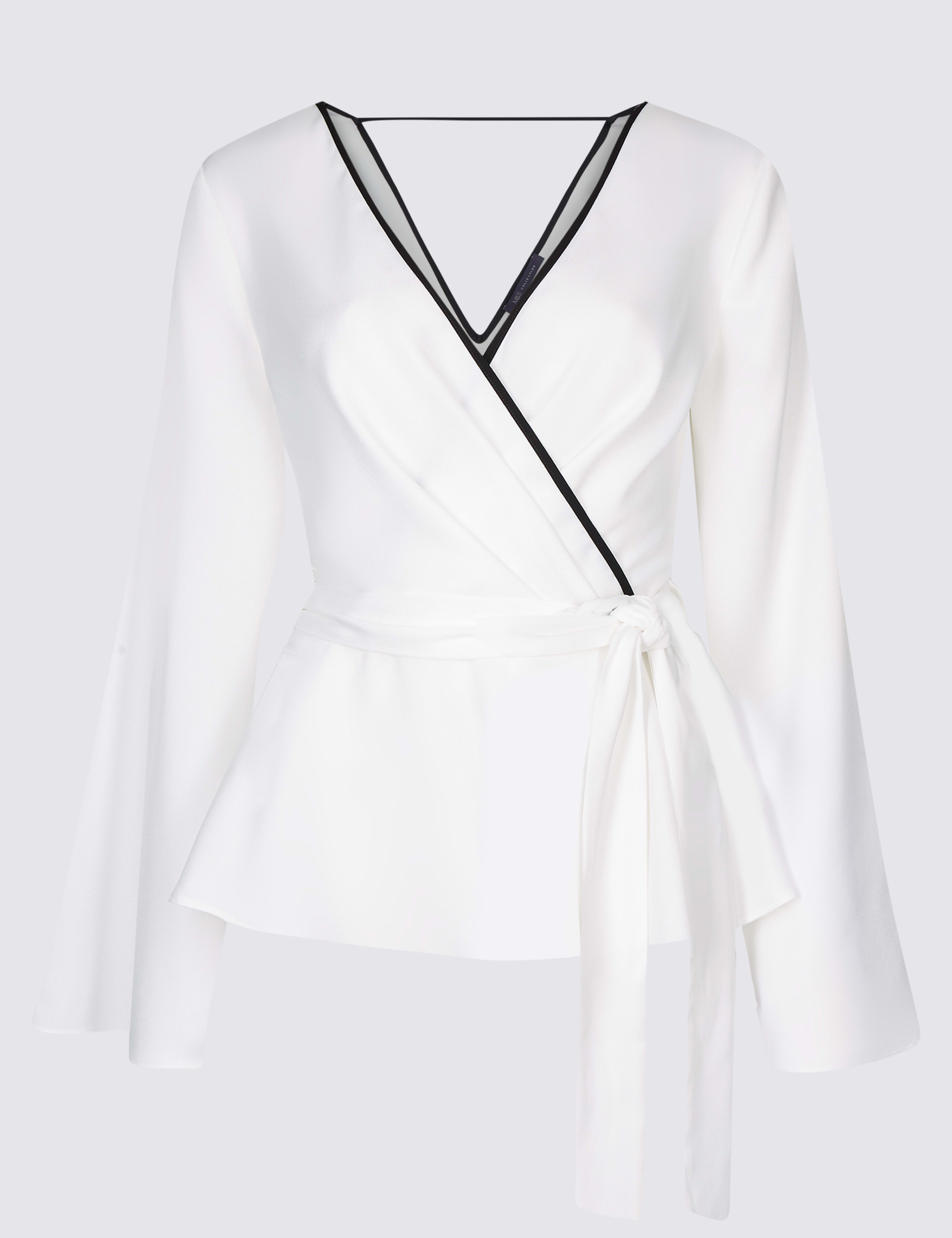 V-Neck Long Sleeve Kimono Top 2 of 5