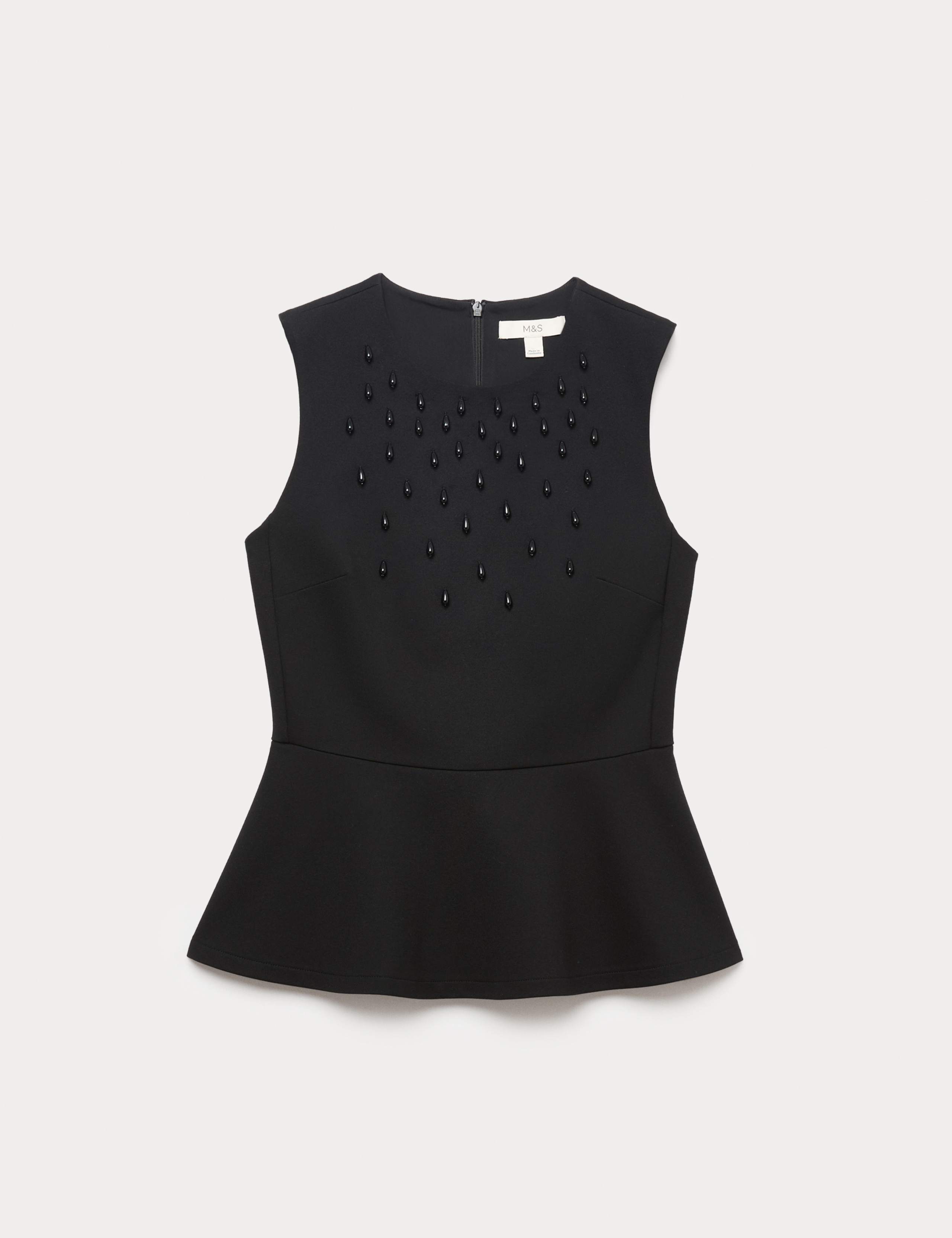 Embellished Fitted Peplum Top 2 of 5