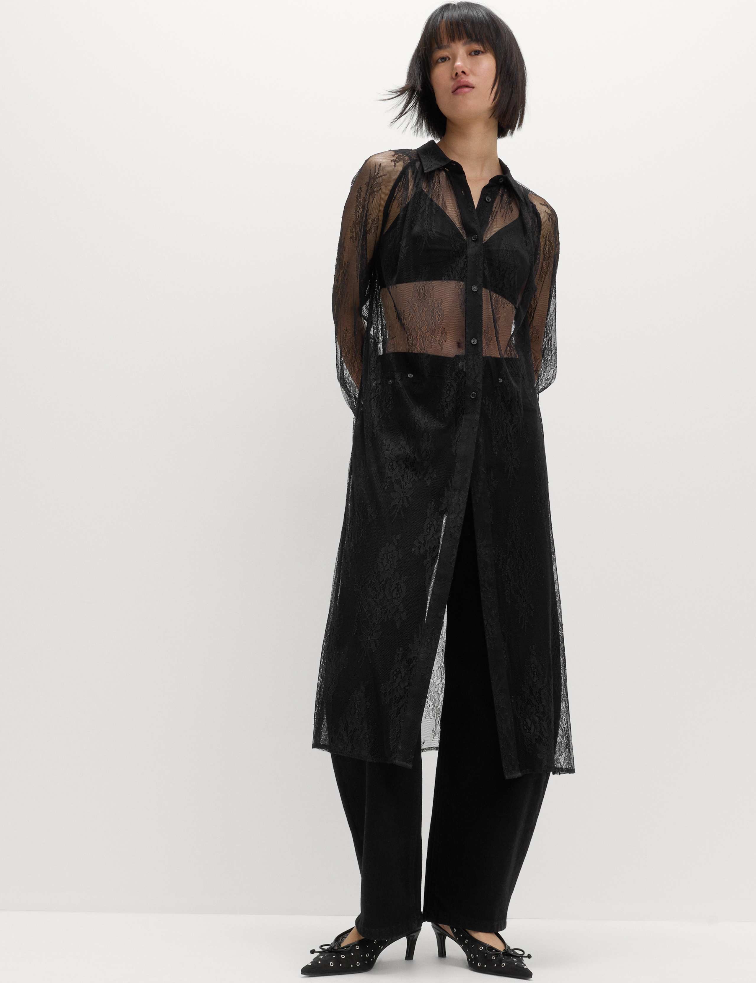 Lace Collared Longline Shirt 5 of 5