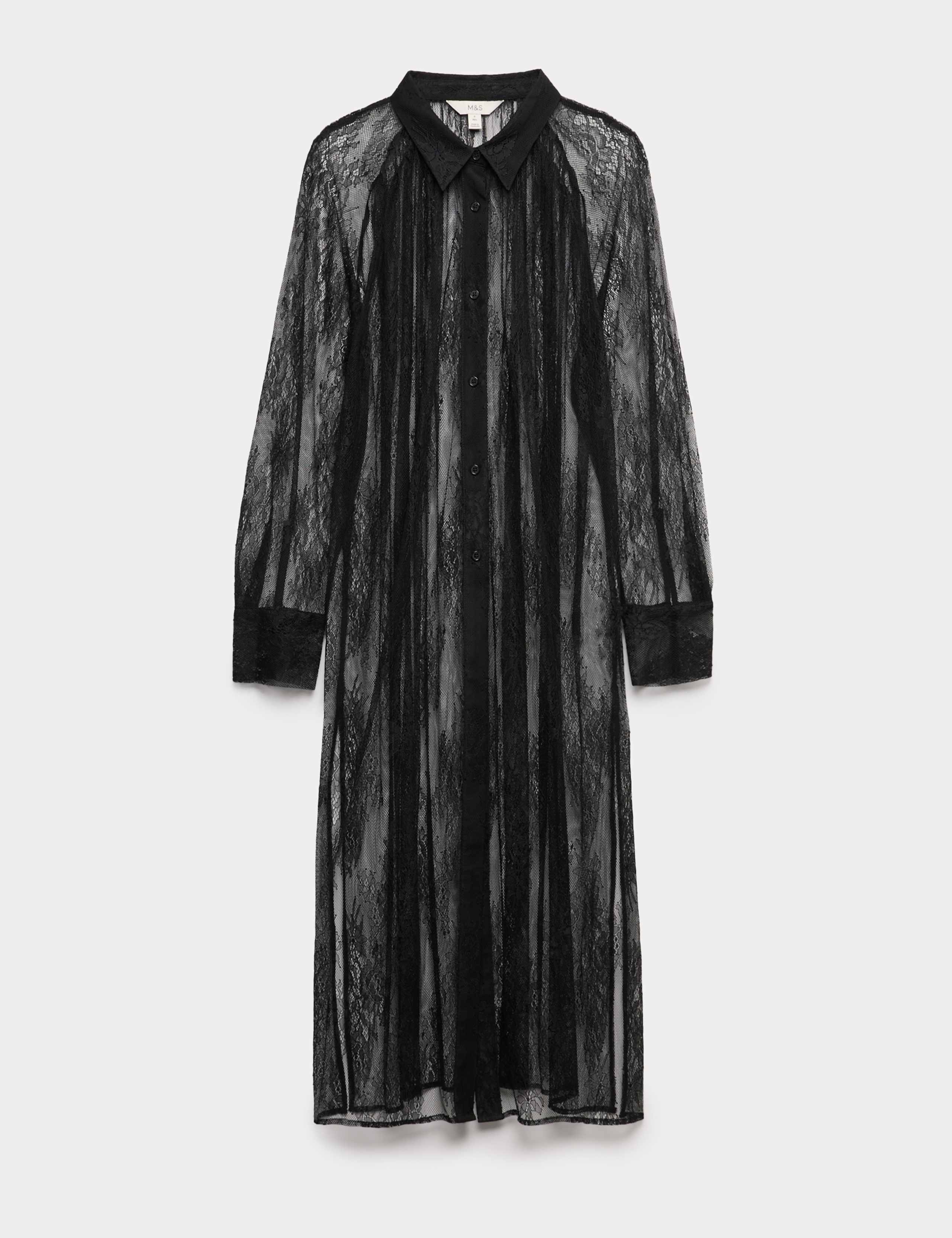 Lace Collared Longline Shirt 2 of 5